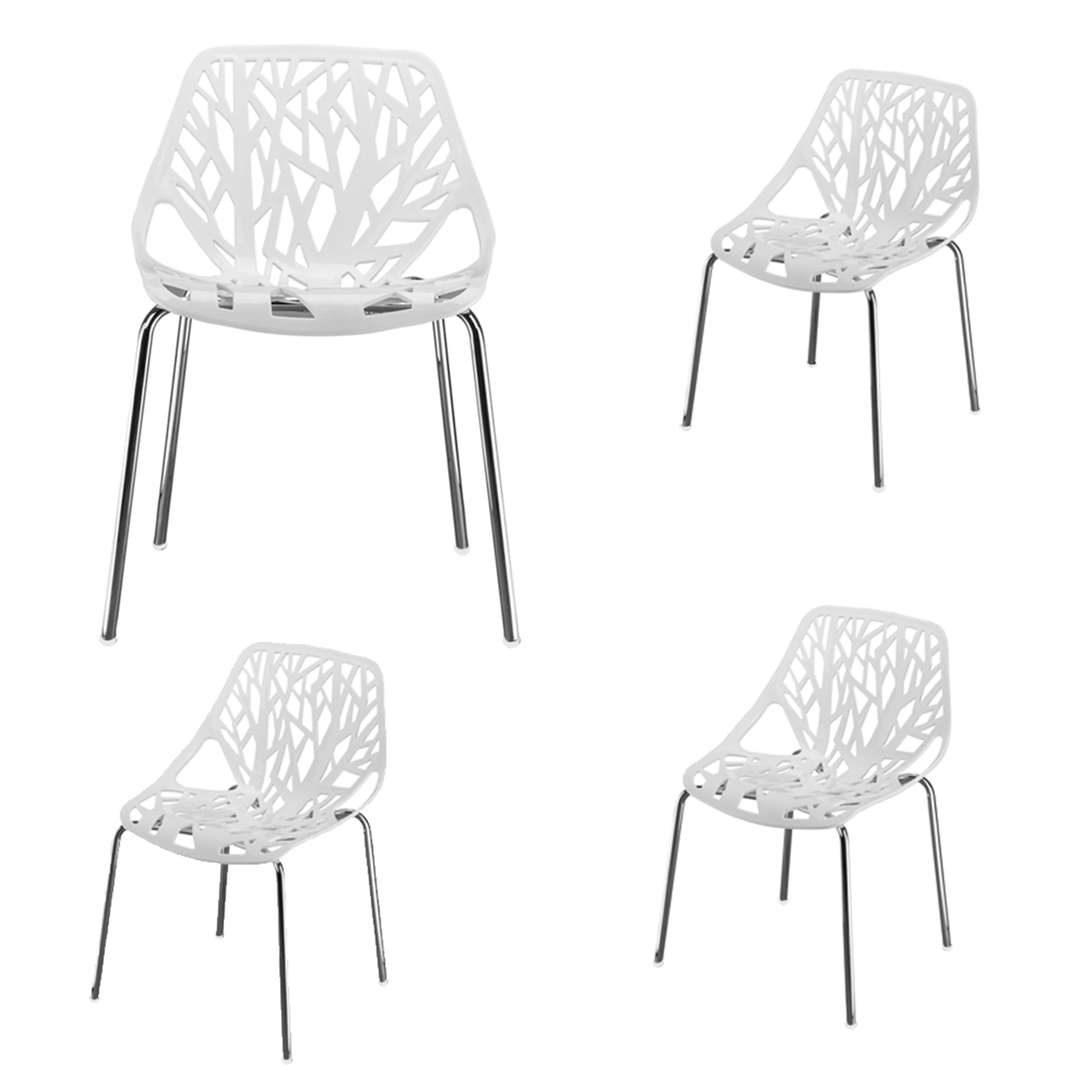 4pcs Bird's Nest Style Lounge Chair White view 10