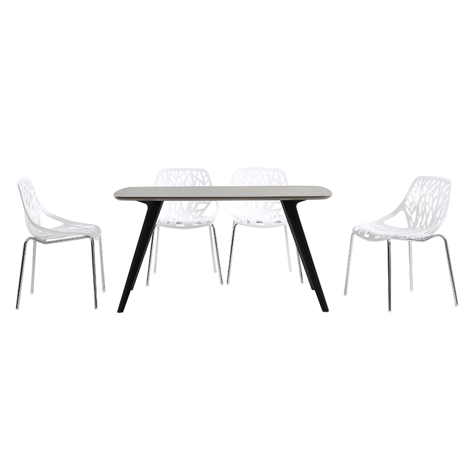 4pcs Bird's Nest Style Lounge Chair White view 11