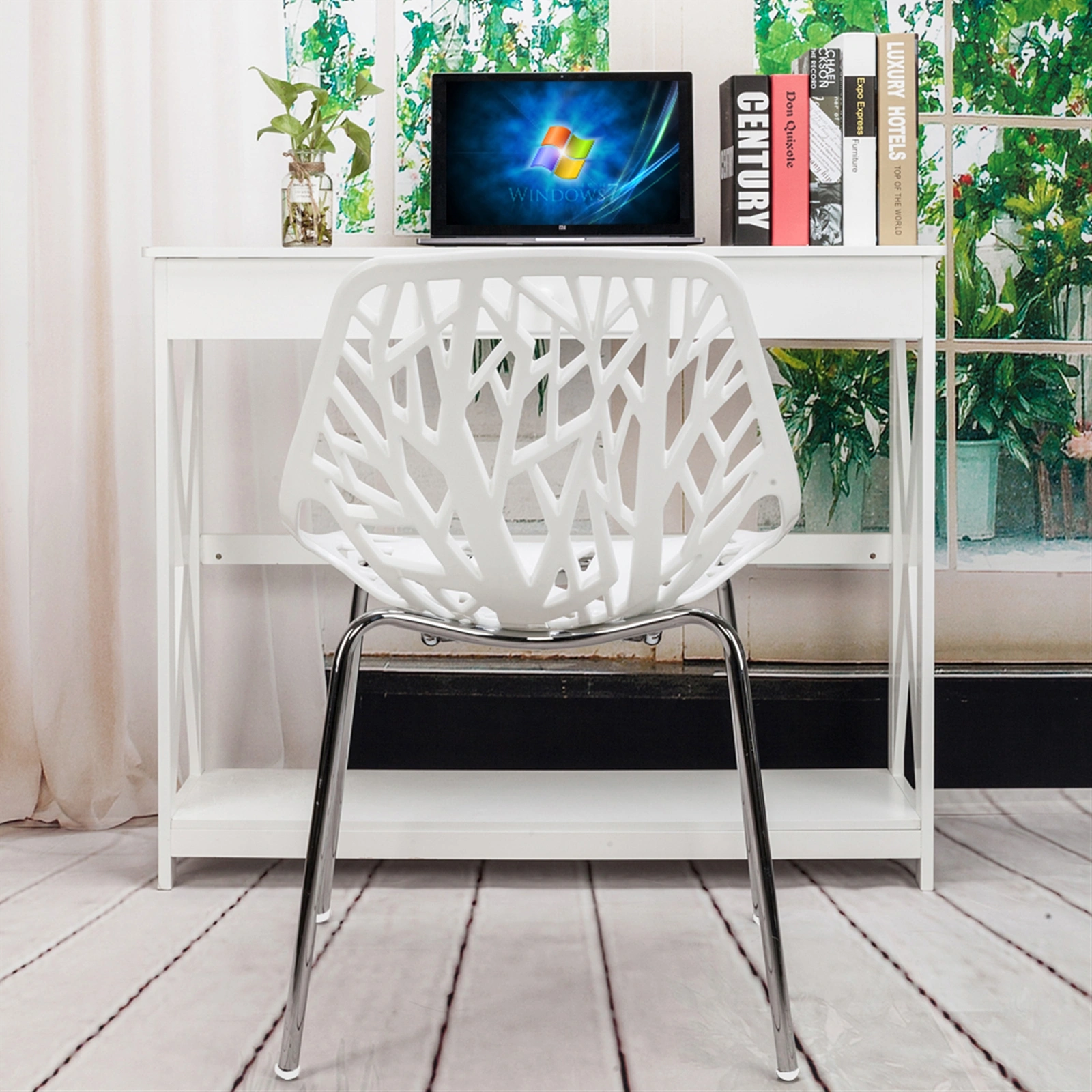 4pcs Bird's Nest Style Lounge Chair White view 12