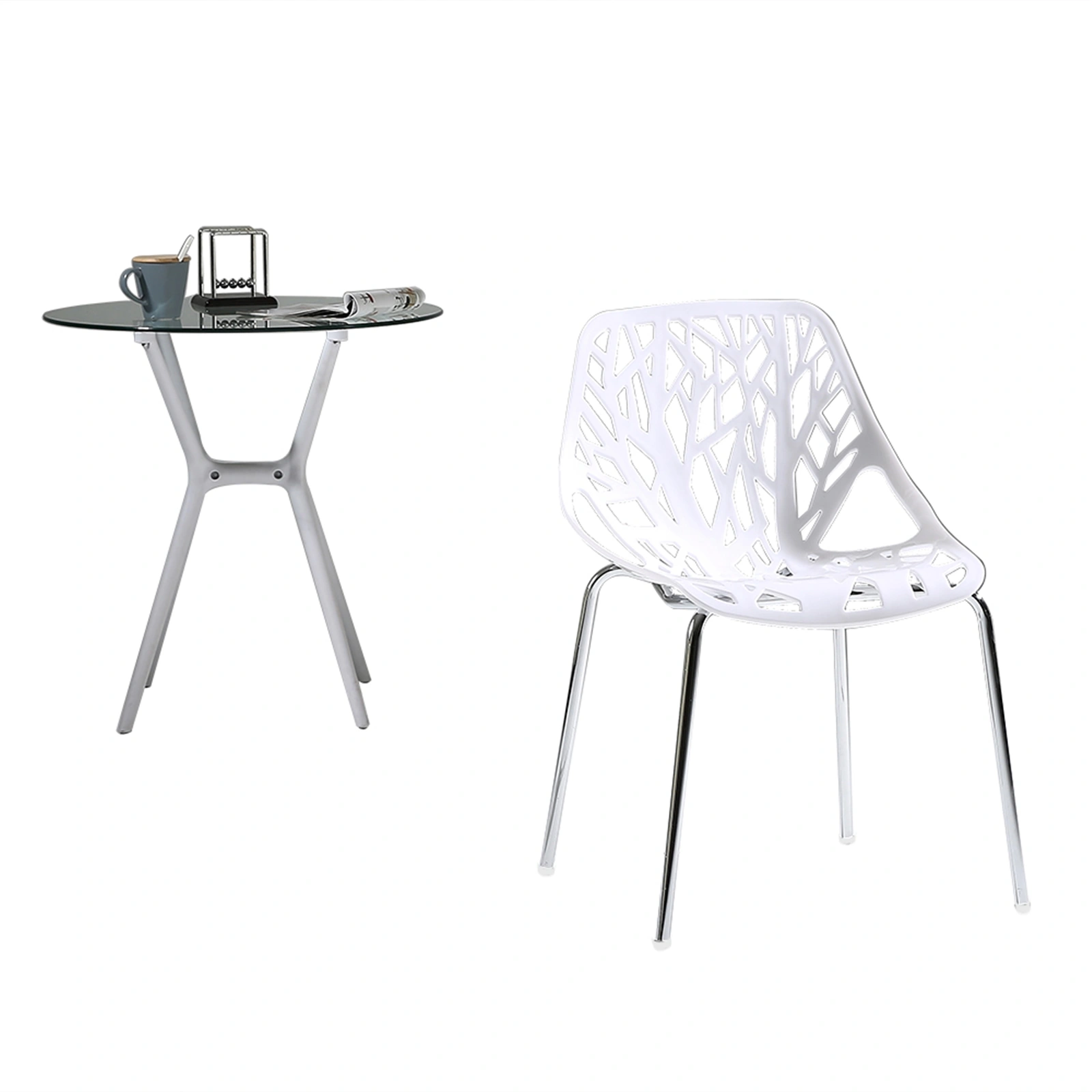 4pcs Bird's Nest Style Lounge Chair White view 14