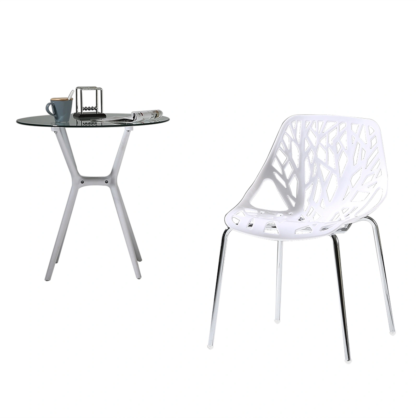 4pcs Bird's Nest Style Lounge Chair White view 16