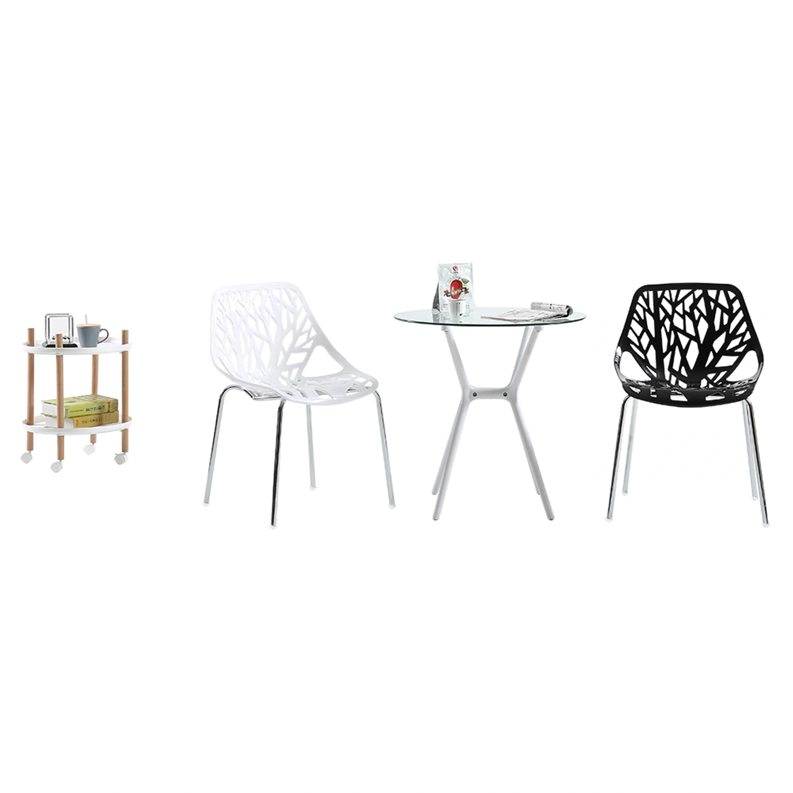 4pcs Bird's Nest Style Lounge Chair White view 17