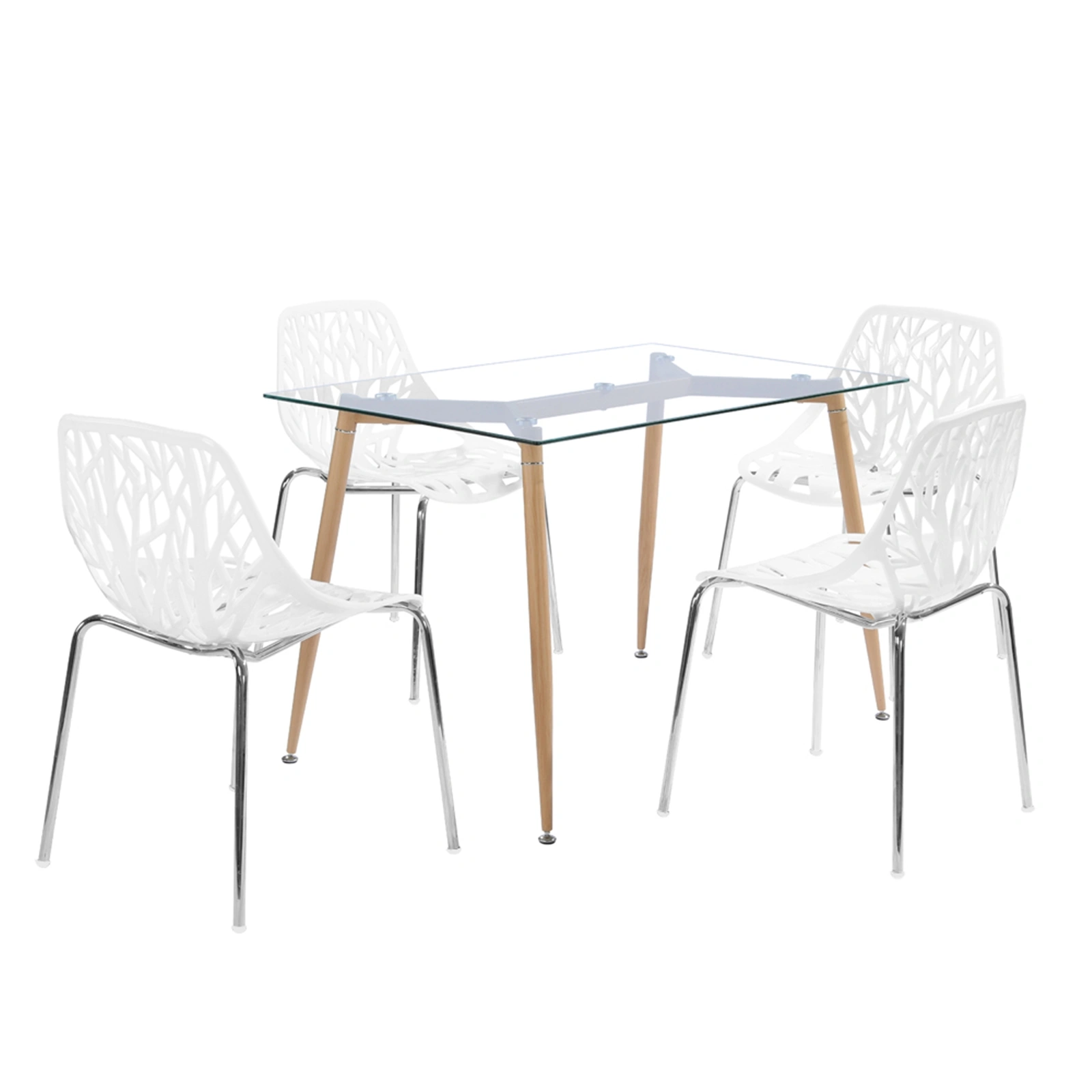 4pcs Bird's Nest Style Lounge Chair White view 25