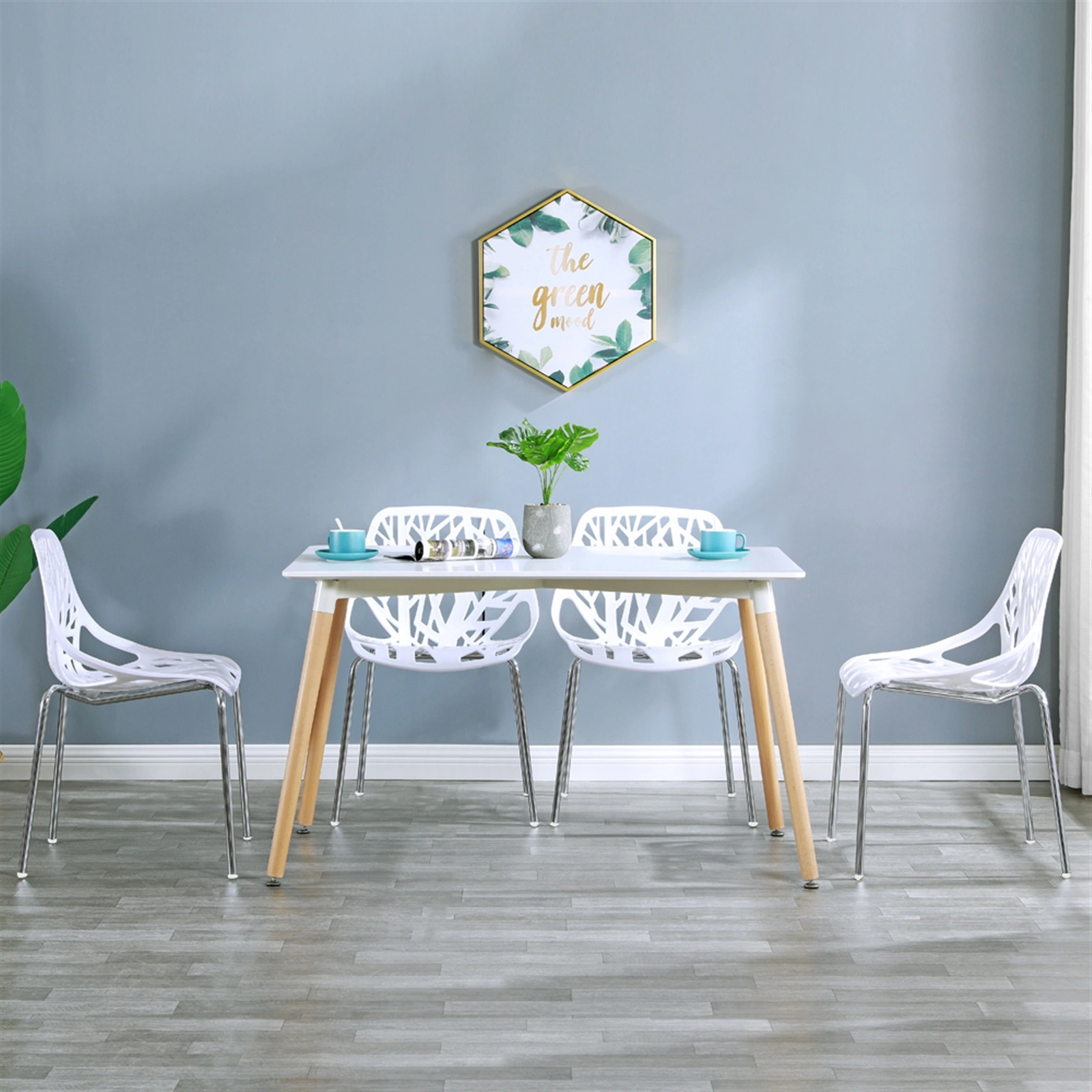 4pcs Bird's Nest Style Lounge Chair White view 36