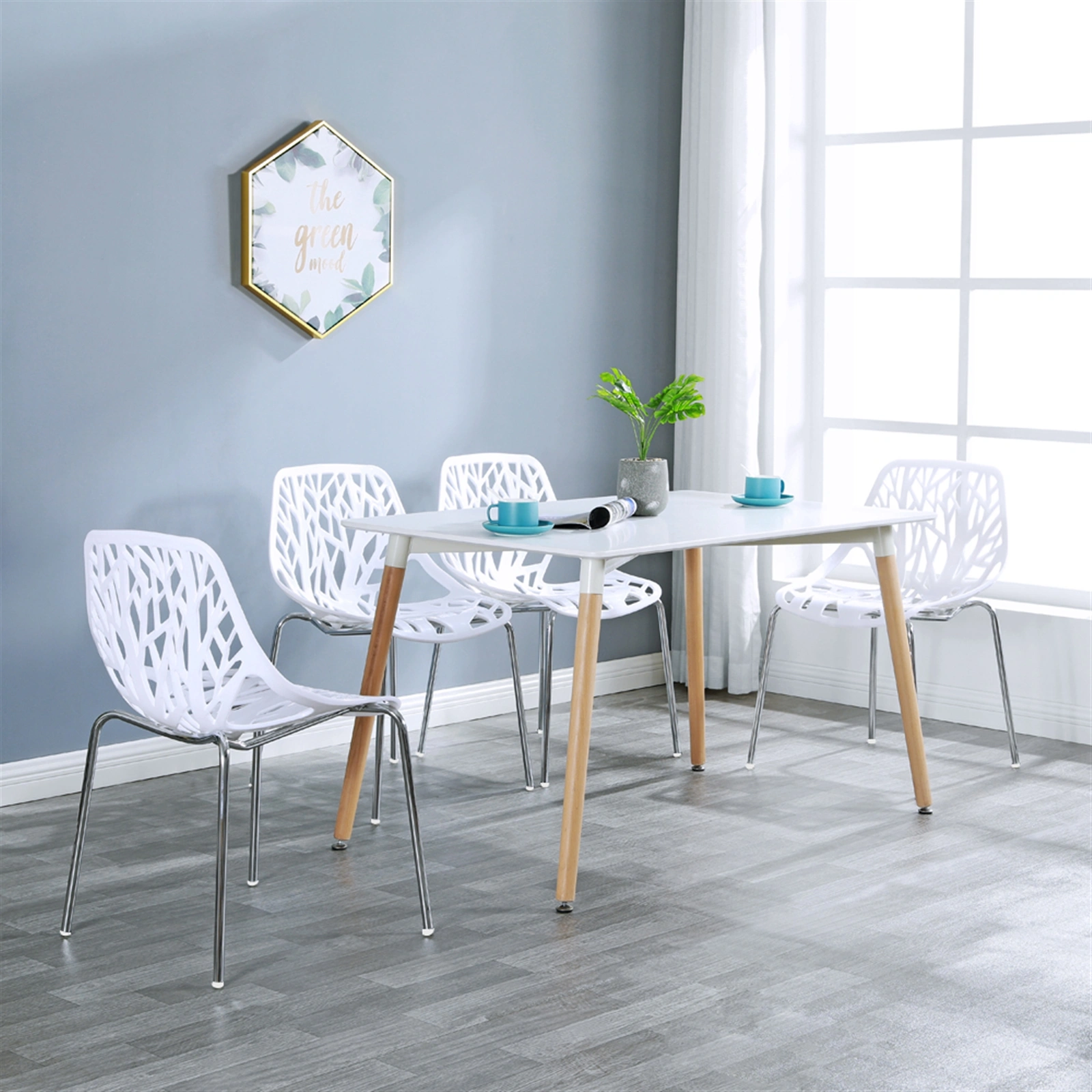 4pcs Bird's Nest Style Lounge Chair White view 38