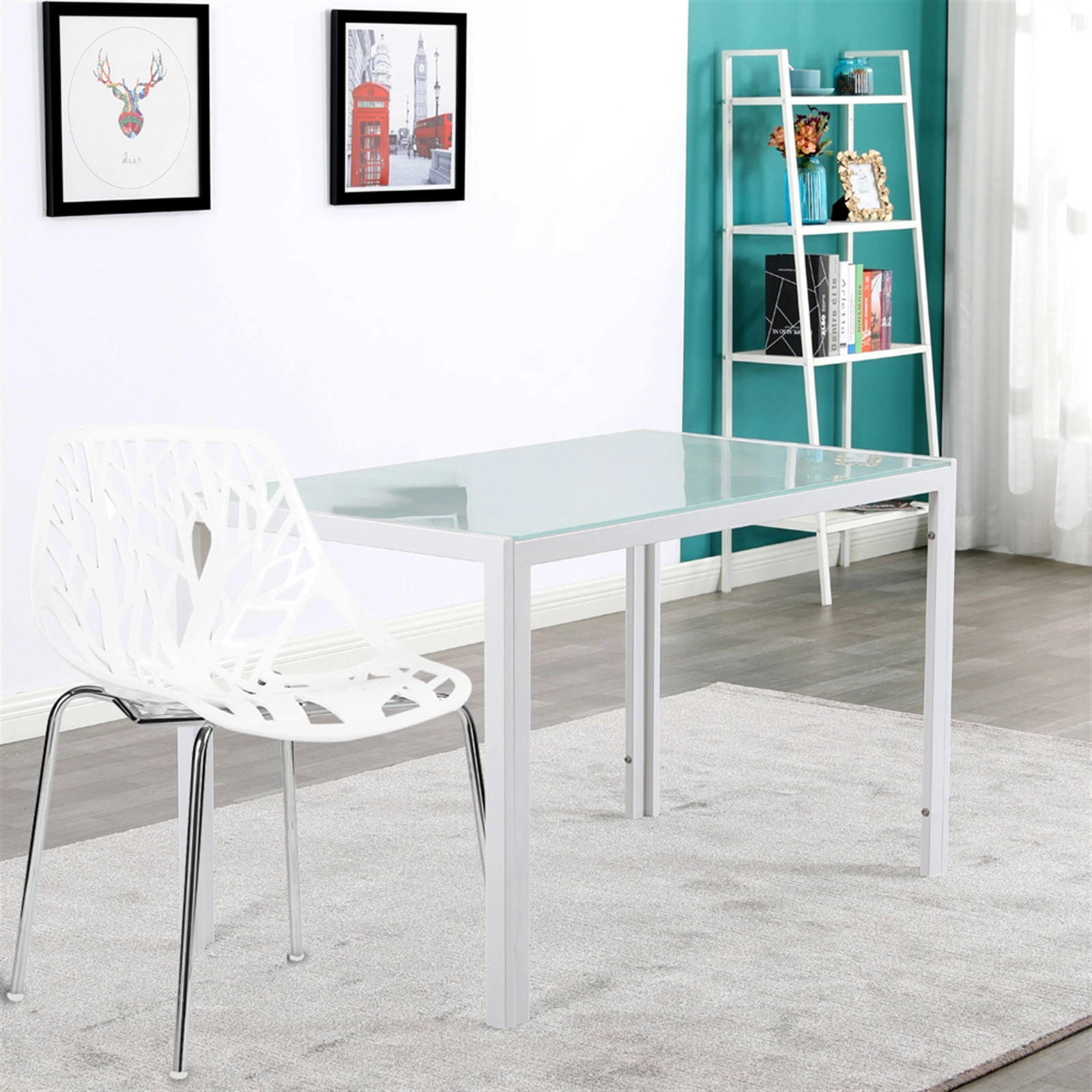 4pcs Bird's Nest Style Lounge Chair White view 39