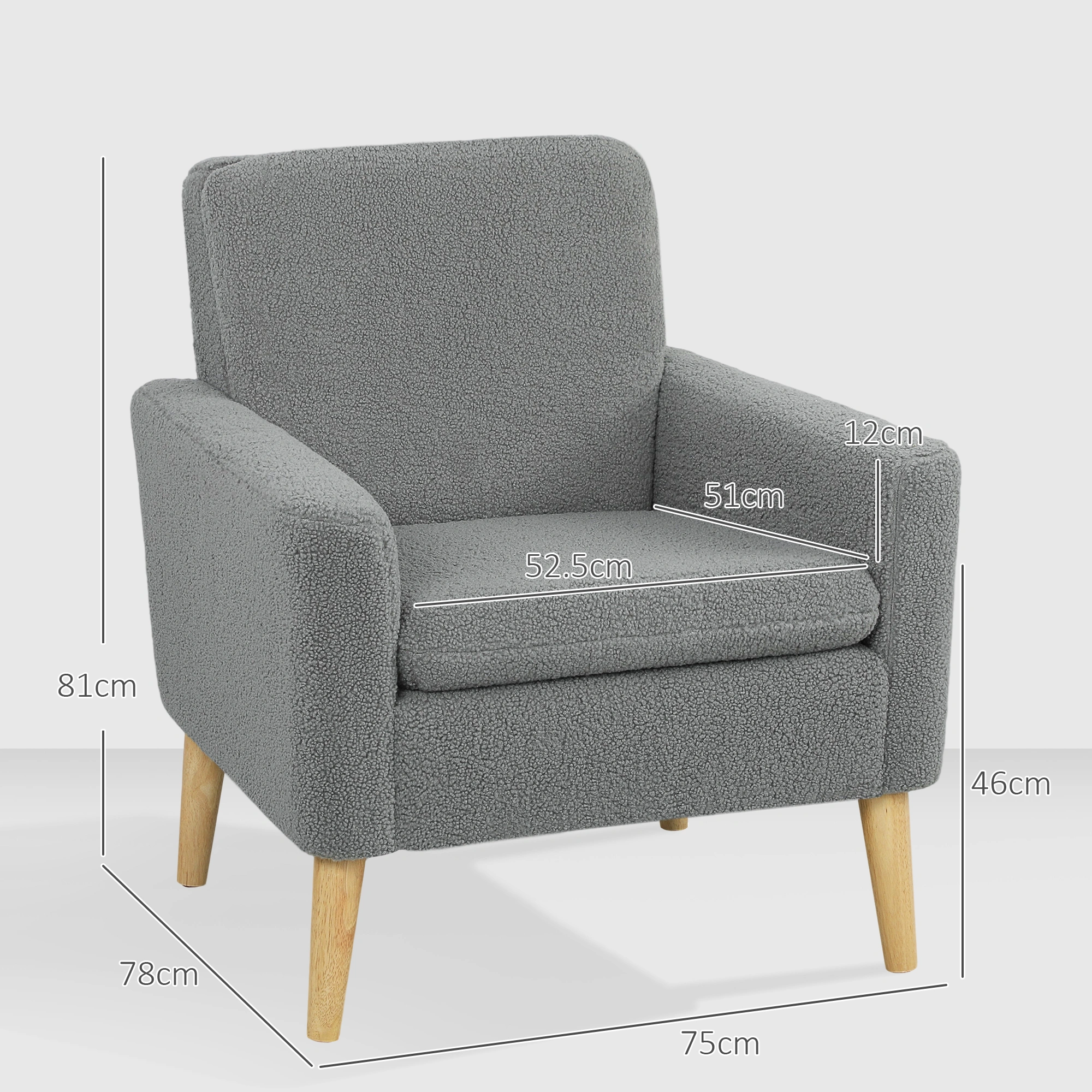 Comfortable Sofa Chair with Cushion, Foldable Single Seater Couch, Space-Saving Armchair for Living Room view 4