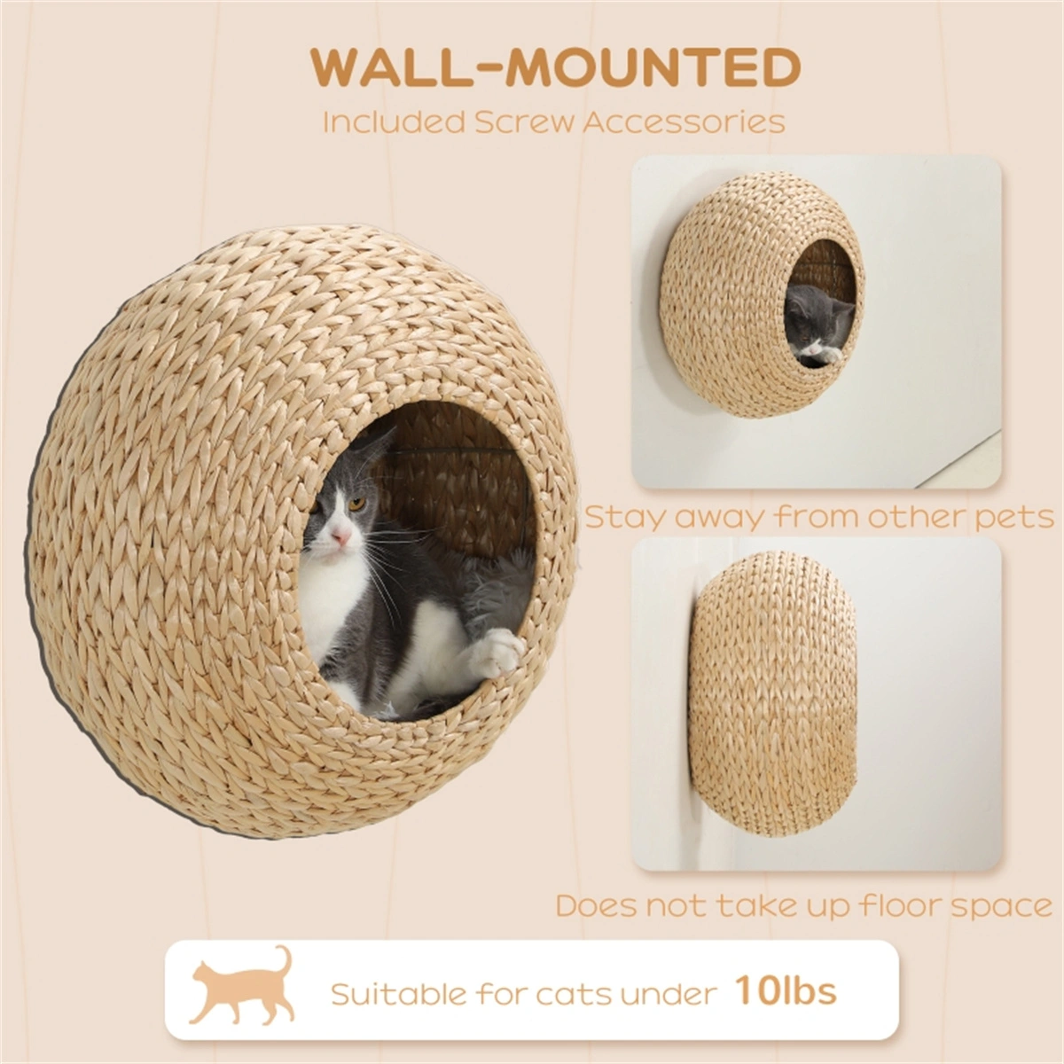 Cat Tree Condo Shelf with Cozy Bed Platform, Multi-Level Cat Tower for Kittens and Small Cats