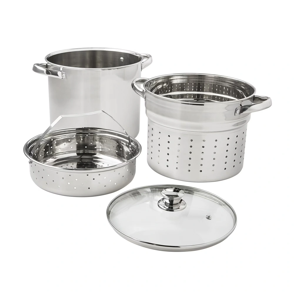 4-Piece Stainless Steel 8 Quart Multi-Pot Cooker Set