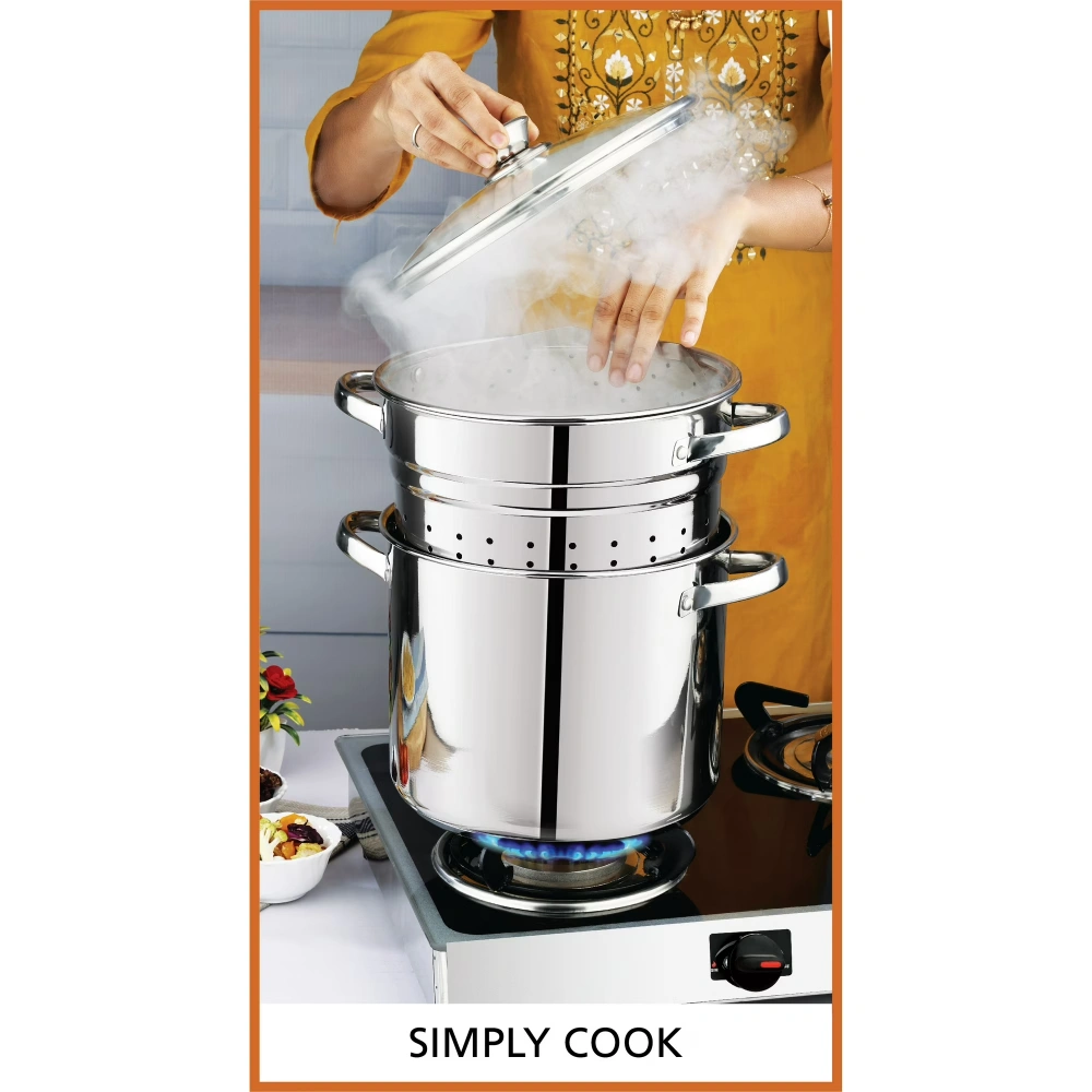 4-Piece Stainless Steel 8 Quart Multi-Pot Cooker Set view 4
