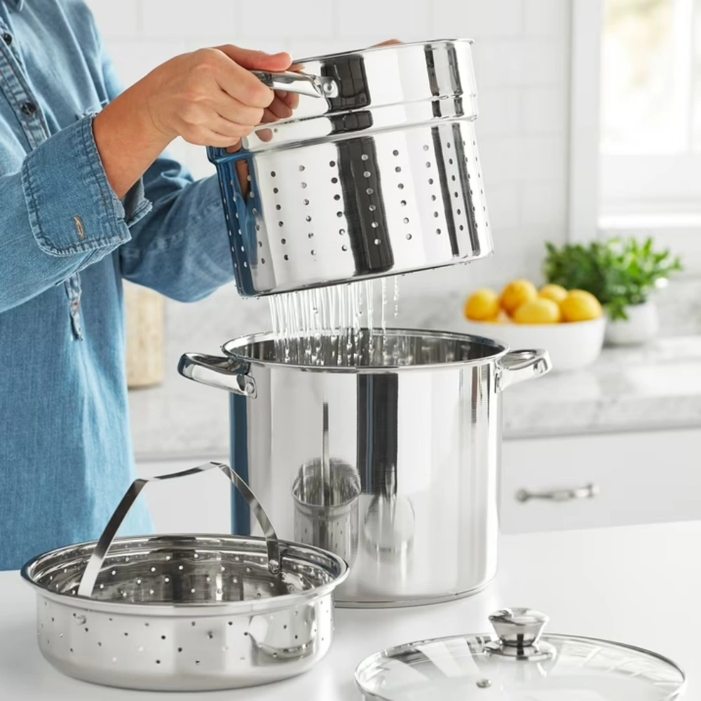 4-Piece Stainless Steel 8 Quart Multi-Pot Cooker Set view 6
