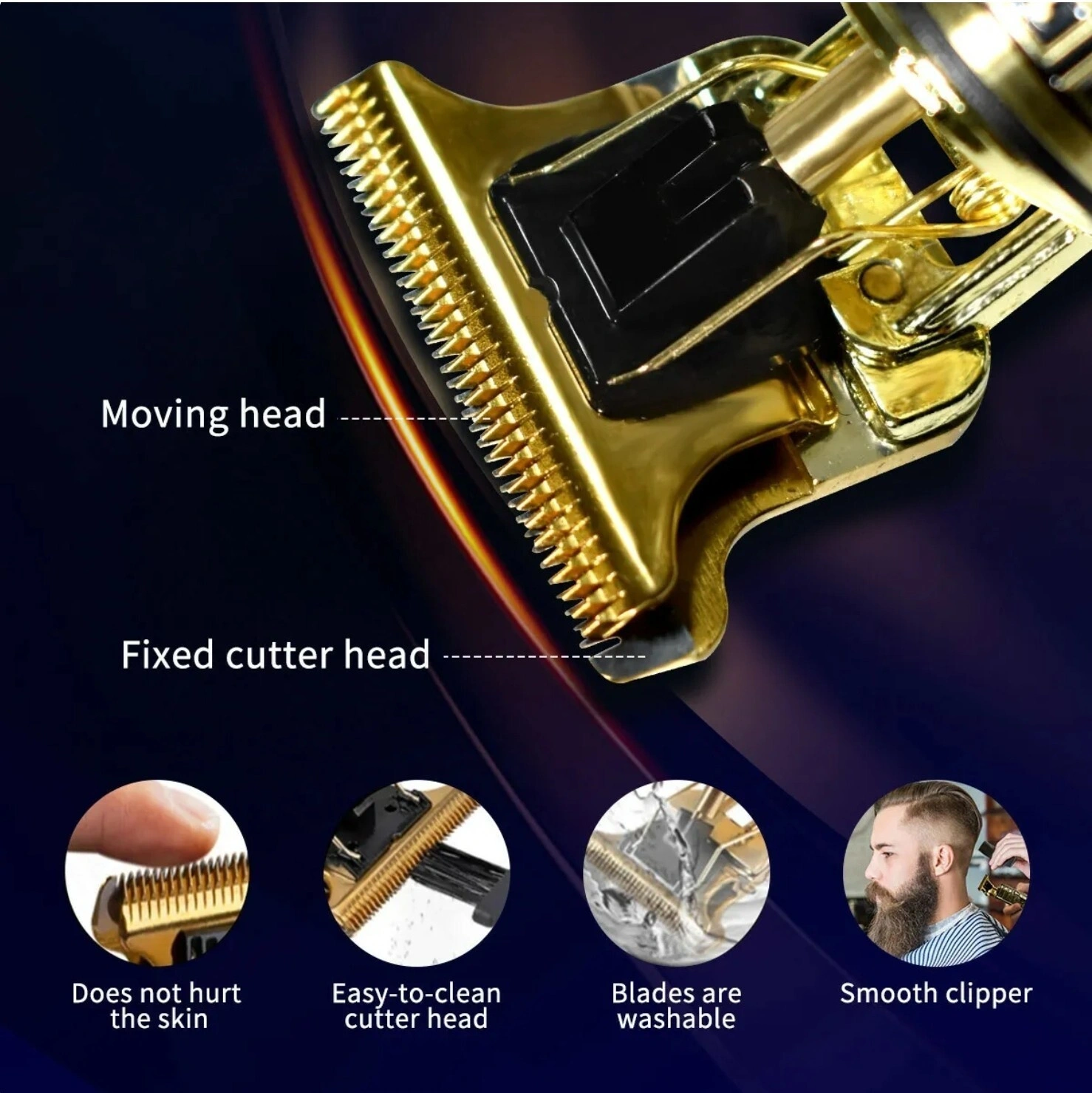 LCD Professional Cordless Hair Clippers & Beard Trimmer for Men, Rechargeable Barber Shaving Machine view 4