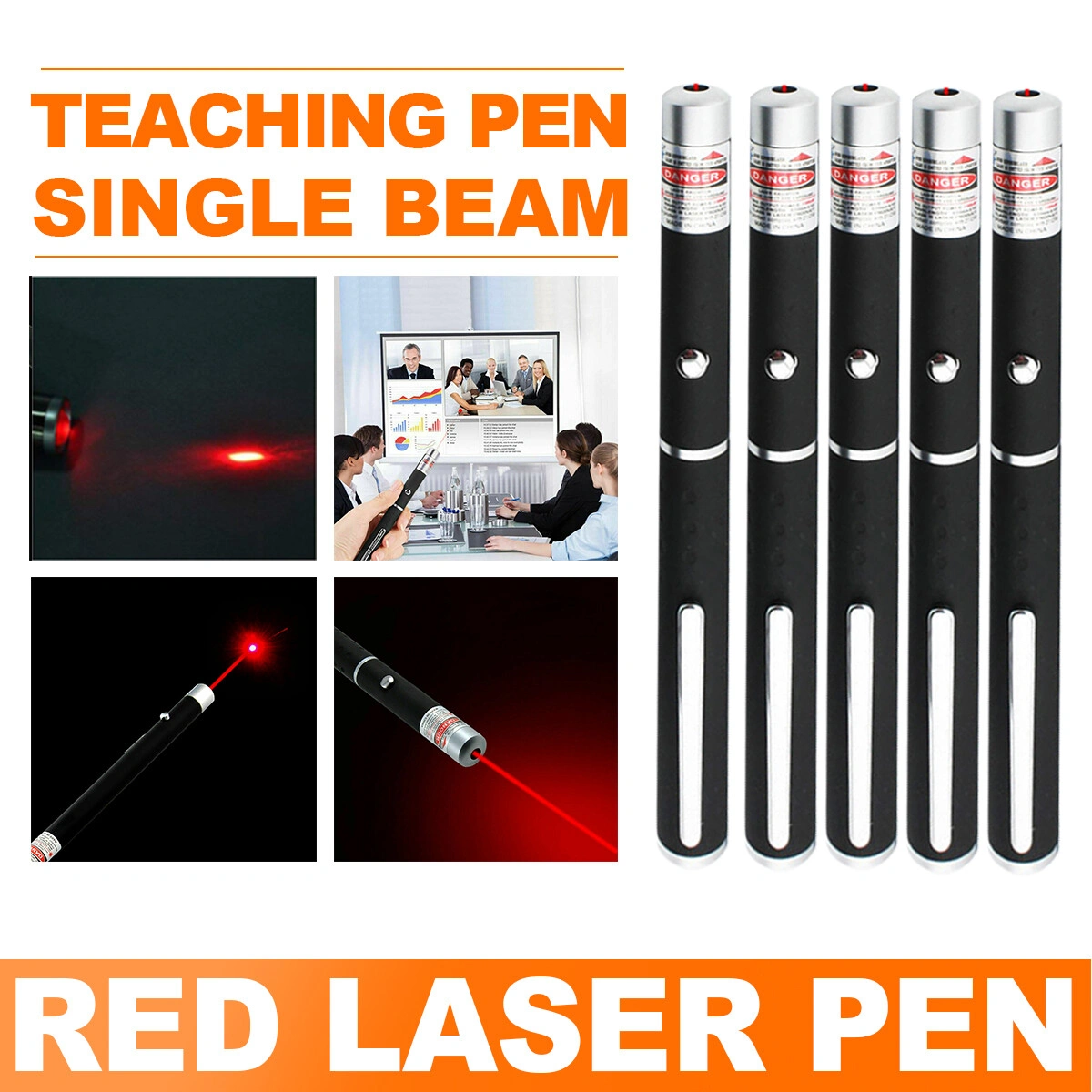 5PCS Small Laser Pointer Pen 650nm Red 1mW Visible Beam for Conference Presentation US Shipping