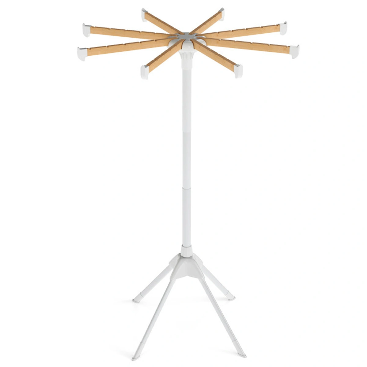 Foldable Bamboo Clothes Drying Rack with 40 Hanger Slots, Space Saving Laundry Drying Stand for Indoor Use