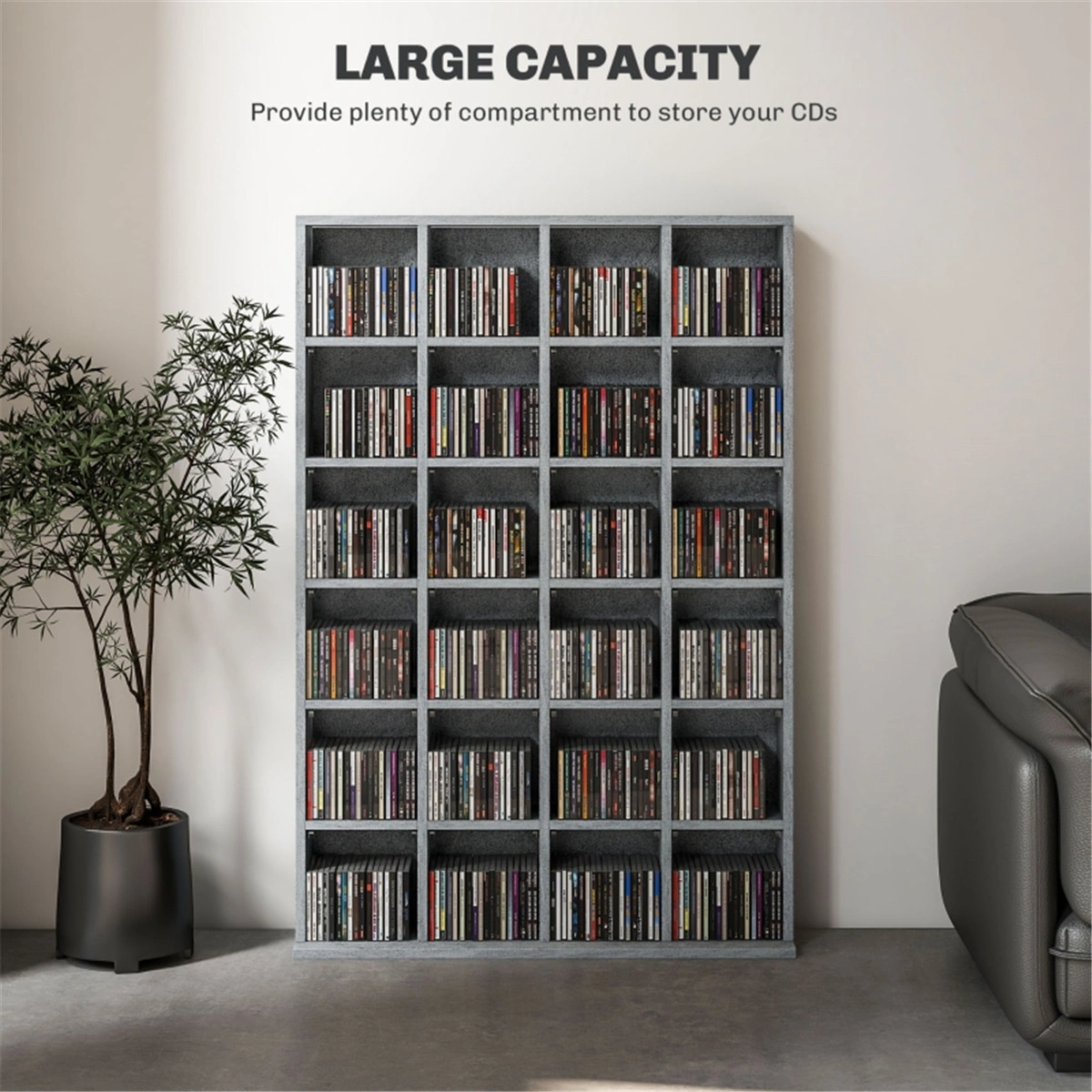5-Tier Bookcase Cabinet, Industrial Storage Cabinet with Metal Frame, Open Bookshelf for Living Room, Bedroom, Office, Easy Assembly