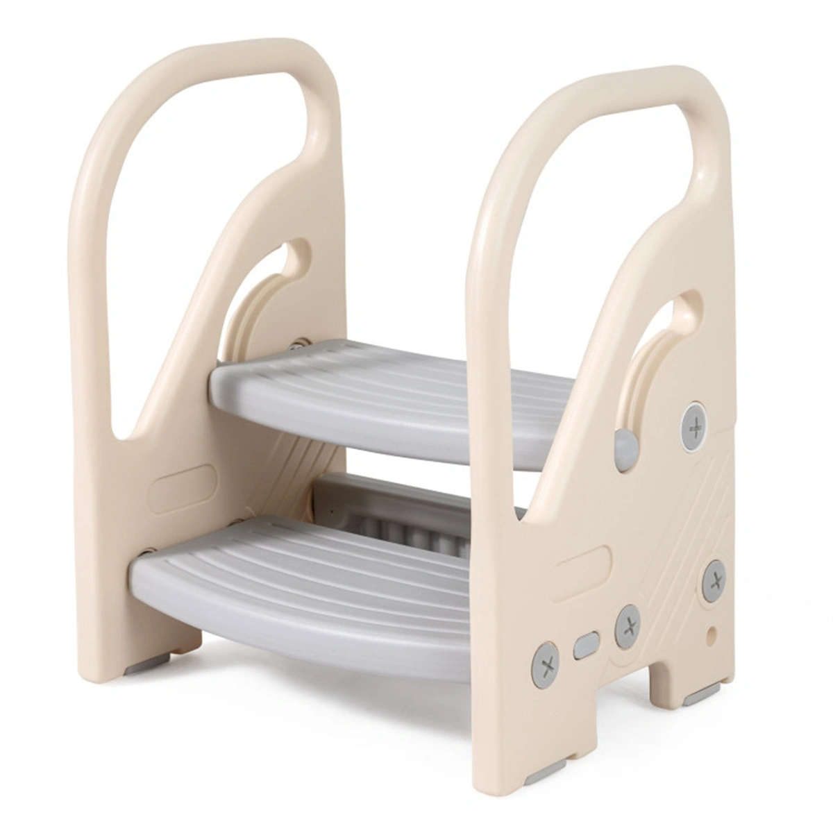 Convertible 2-Step Toddler Step Stool, Multifunctional Kids Ladder Seat & Stair for Kitchen, Bathroom & Small Spaces