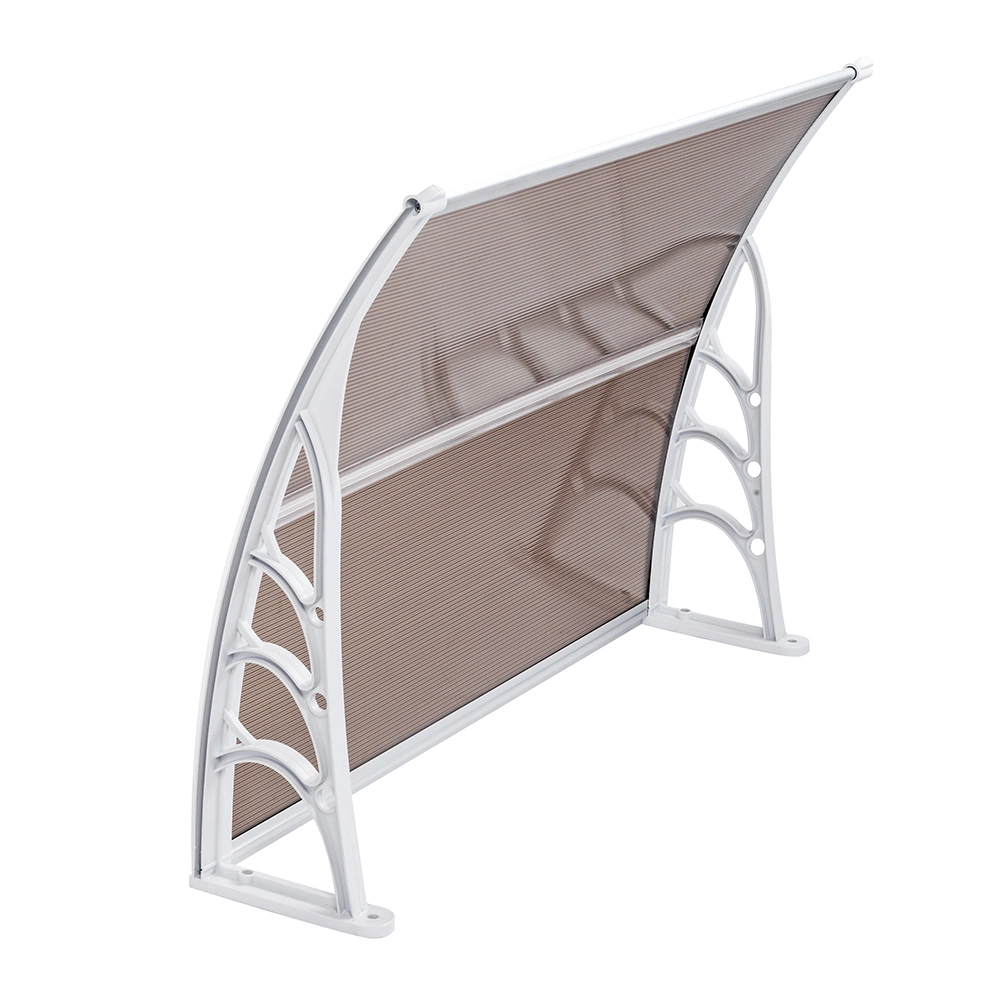HT-100x80 Household Rain Cover Eaves for Door & Window, Brown Board White Holder