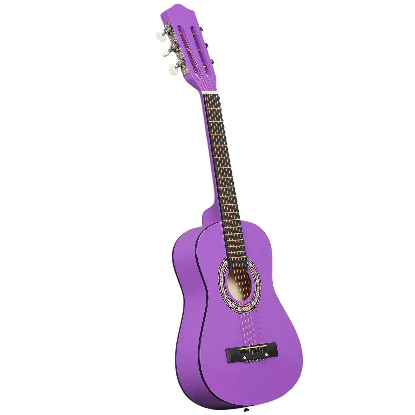 Purple 30 Inch Round Acoustic Guitar with Picks Strings Capo Case Tuner Strap Bundle view 5