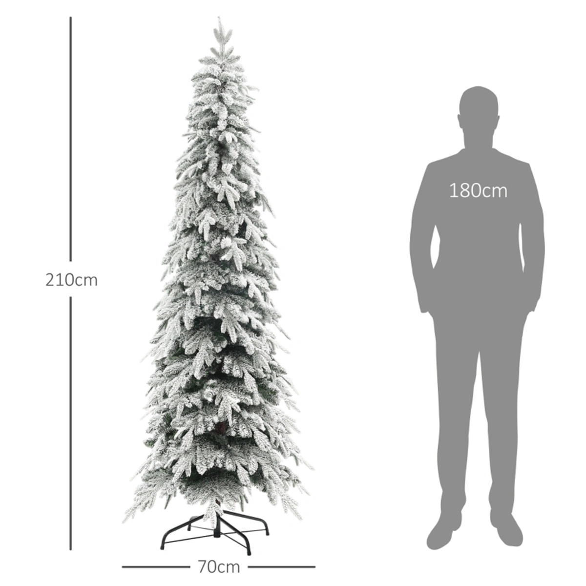 7 ft Christmas Tree - Pre-Lit Artificial Christmas Tree with LED Lights, Full Dense Pine Style for Indoor Living Room Holiday Decor, 7 Feet view 3