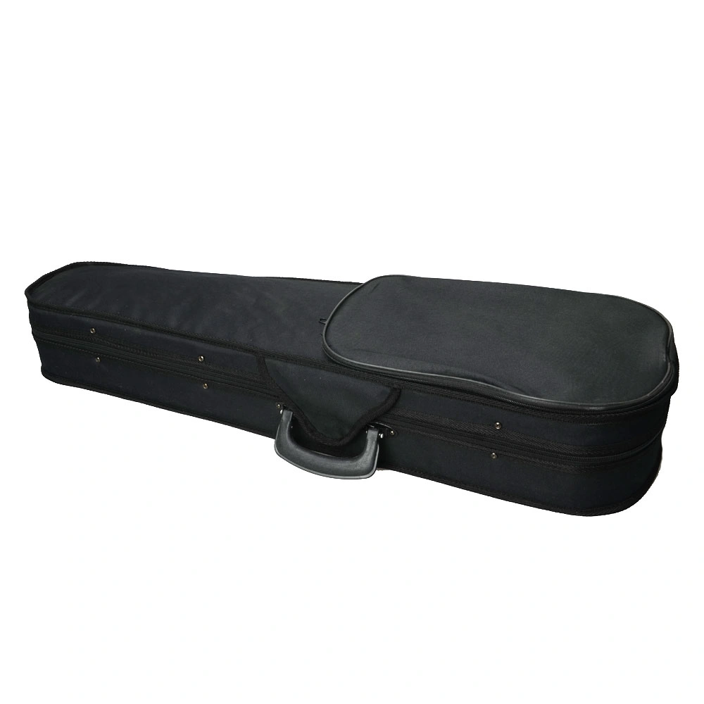 4/4 Violin Case Triangle Shape, Durable Cloth Exterior with Beige Lining, Black, Includes Bow Rosin view 2