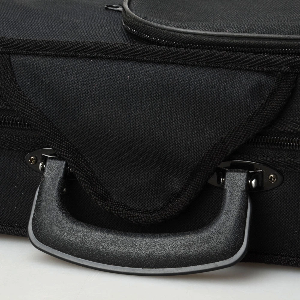 4/4 Violin Case Triangle Shape, Durable Cloth Exterior with Beige Lining, Black, Includes Bow Rosin view 3