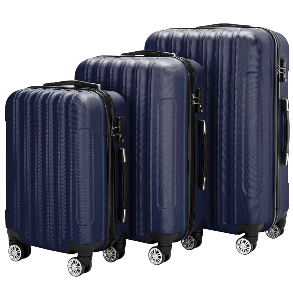 3 Piece Lightweight ABS Carry-on Suitcase Set, 4 Spinner Wheel Hand Luggage Trolley Case view 3