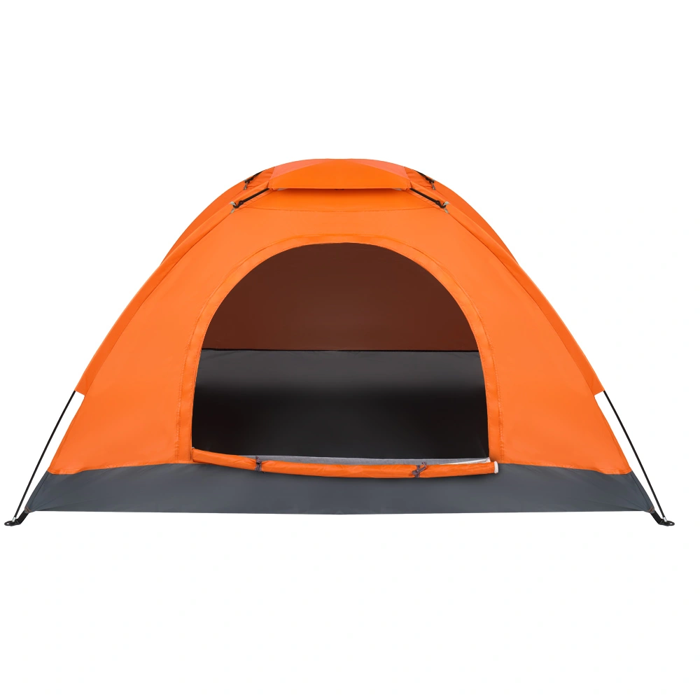 1-Person Waterproof Camping Dome Tent Quick Setup Outdoor Hiking Shelter Orange UV Resistant