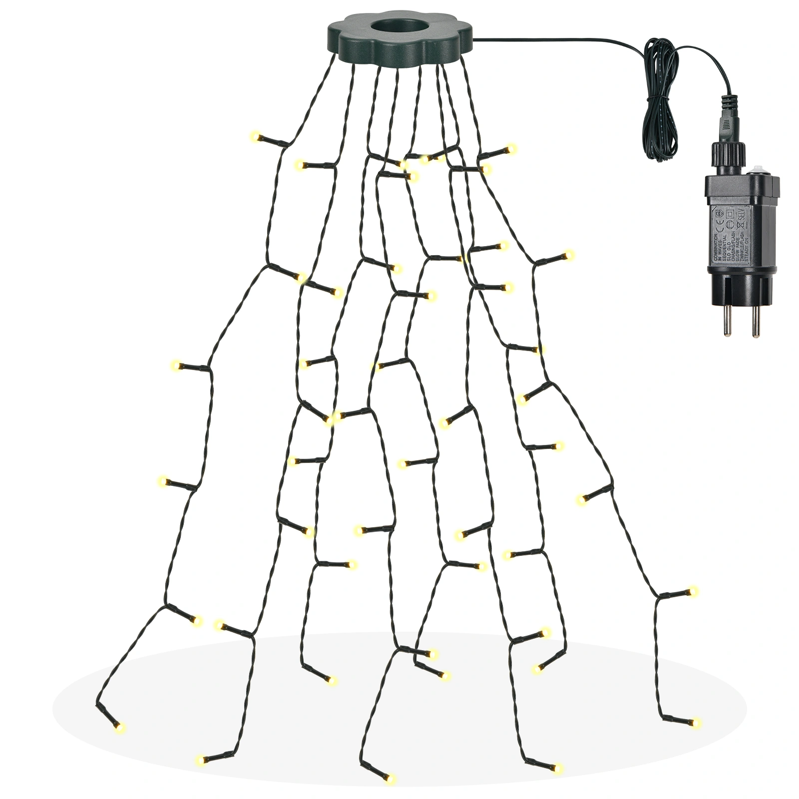 60cm Christmas Tree Lights with Ring, 48 LED Warm White String Lights, 8 Modes with Remote for Indoor Holiday Party Decor view 2