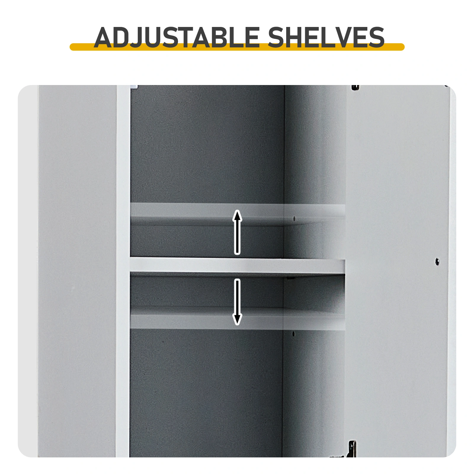 Modern Gray Bathroom Vanity Cabinet 30x28x170cm, Melamine Veneer & MDF, 2 Doors 2 Shelves, Freestanding Storage Console view 5