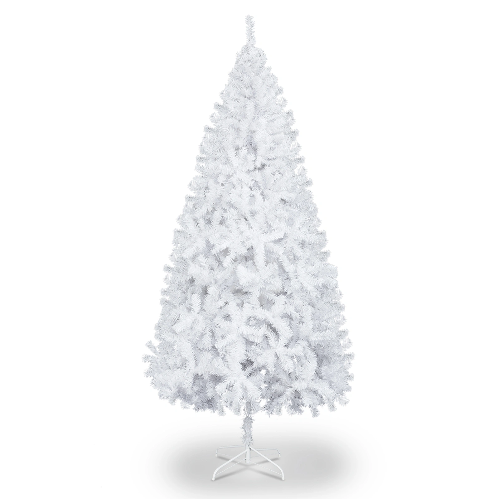 6FT White Christmas Tree with Iron Legs, 400 Branch Tips, Full Body Pre-Lit Holiday Xmas Tree for Home & Office Decor