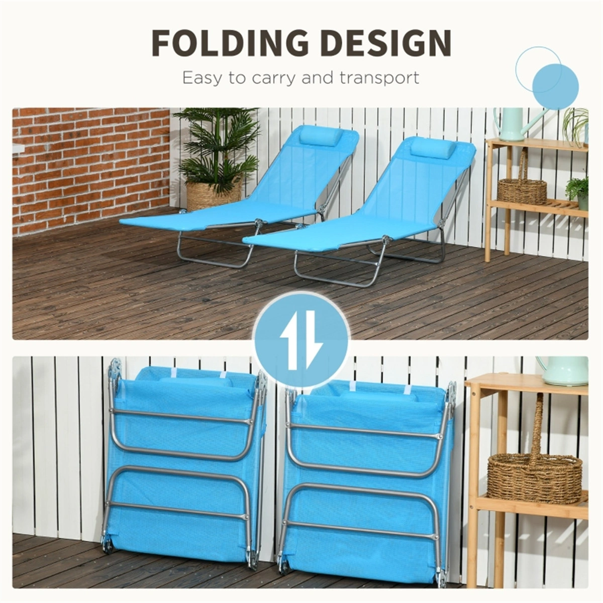 Folding Lounge Chairs / beach chair ( Amazon Shipping)(Prohibited by WalMart) view 5