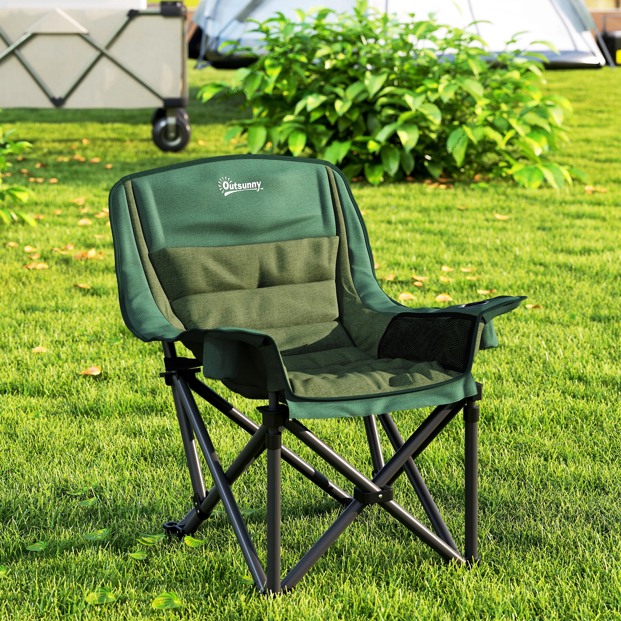 Folding Lounge Chairs Beach Chair Set, Portable Outdoor Patio Chair with Cup Holder, Lightweight Garden Deck Seating