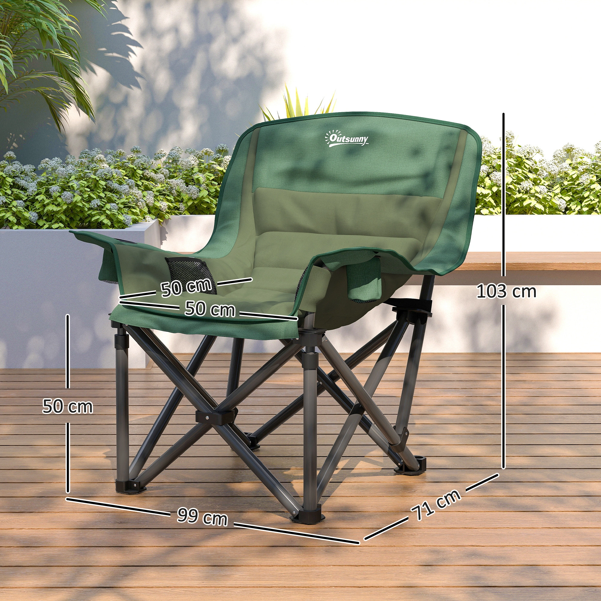 Folding Lounge Chairs Beach Chair Set, Portable Outdoor Patio Chair with Cup Holder, Lightweight Garden Deck Seating view 5