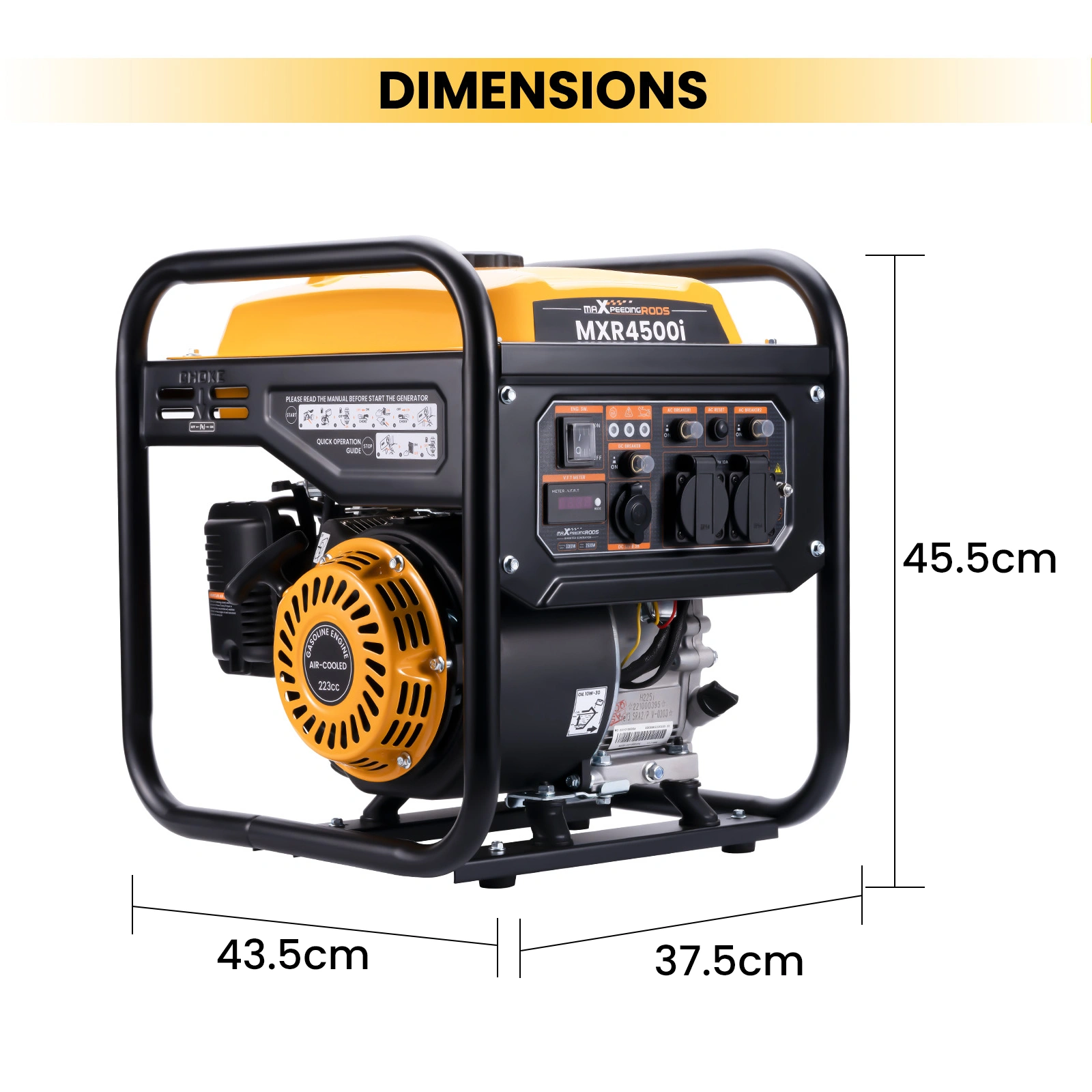 3500W Petrol Inverter Generator Portable, Low Noise for Job Site & Camping, 3500W Output view 2