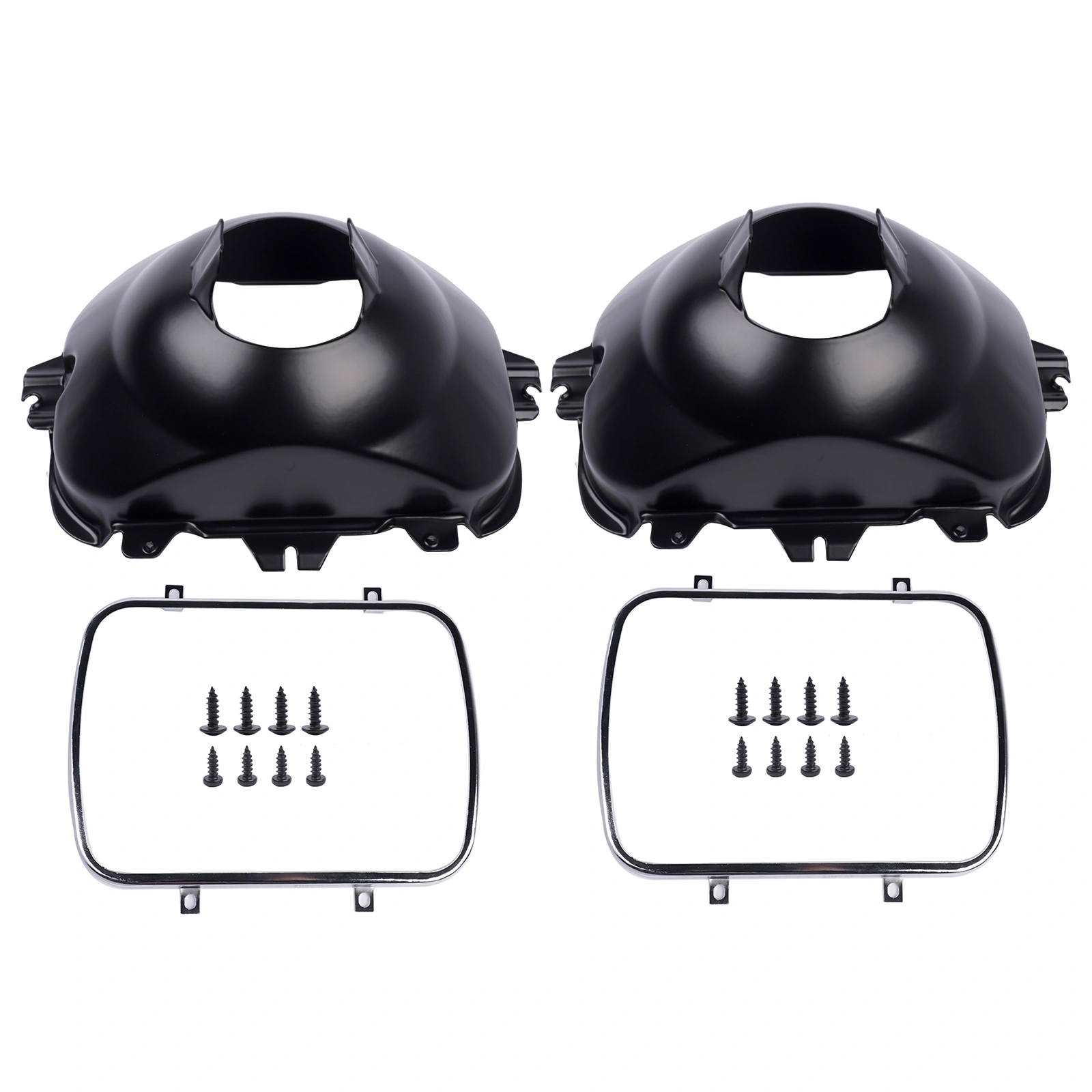 2Pcs Black Headlight Lamp Bucket Housing Kit Fit Buick Century Regal Cadillac Escalade Chevy Blazer 1977-2017