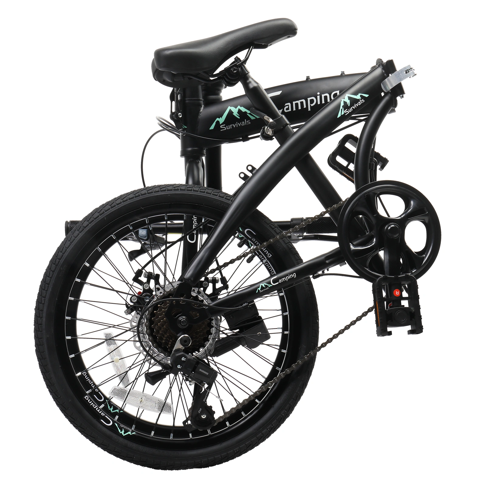 20in 150kg High Carbon Steel Foldable Commuter Bicycle Black view 19