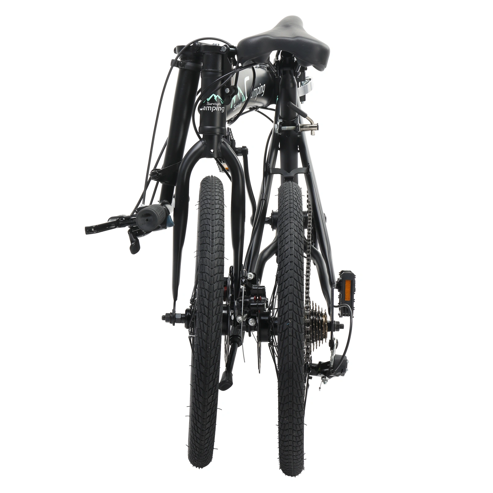 20in 150kg High Carbon Steel Foldable Commuter Bicycle Black view 2