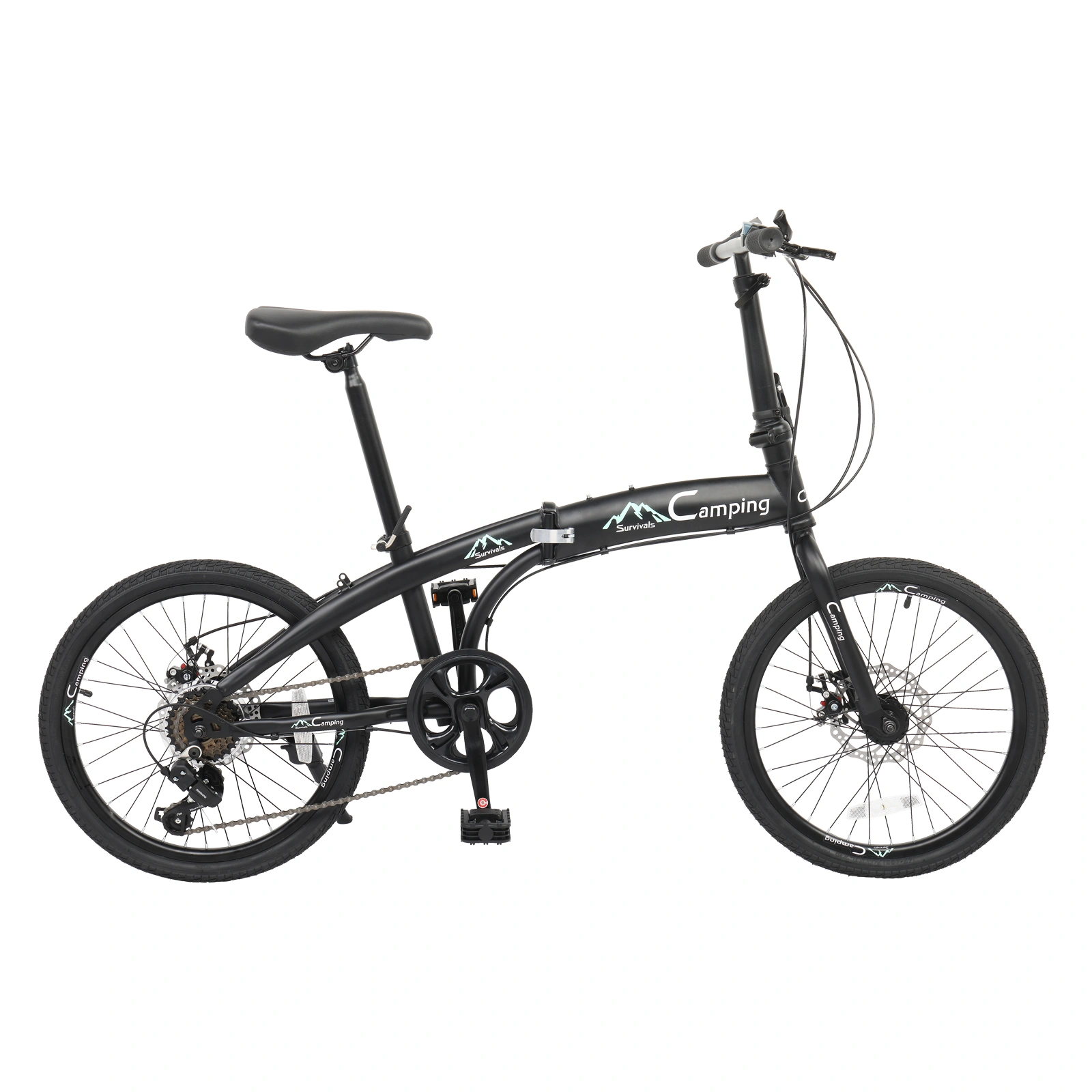 20in 150kg High Carbon Steel Foldable Commuter Bicycle Black view 26