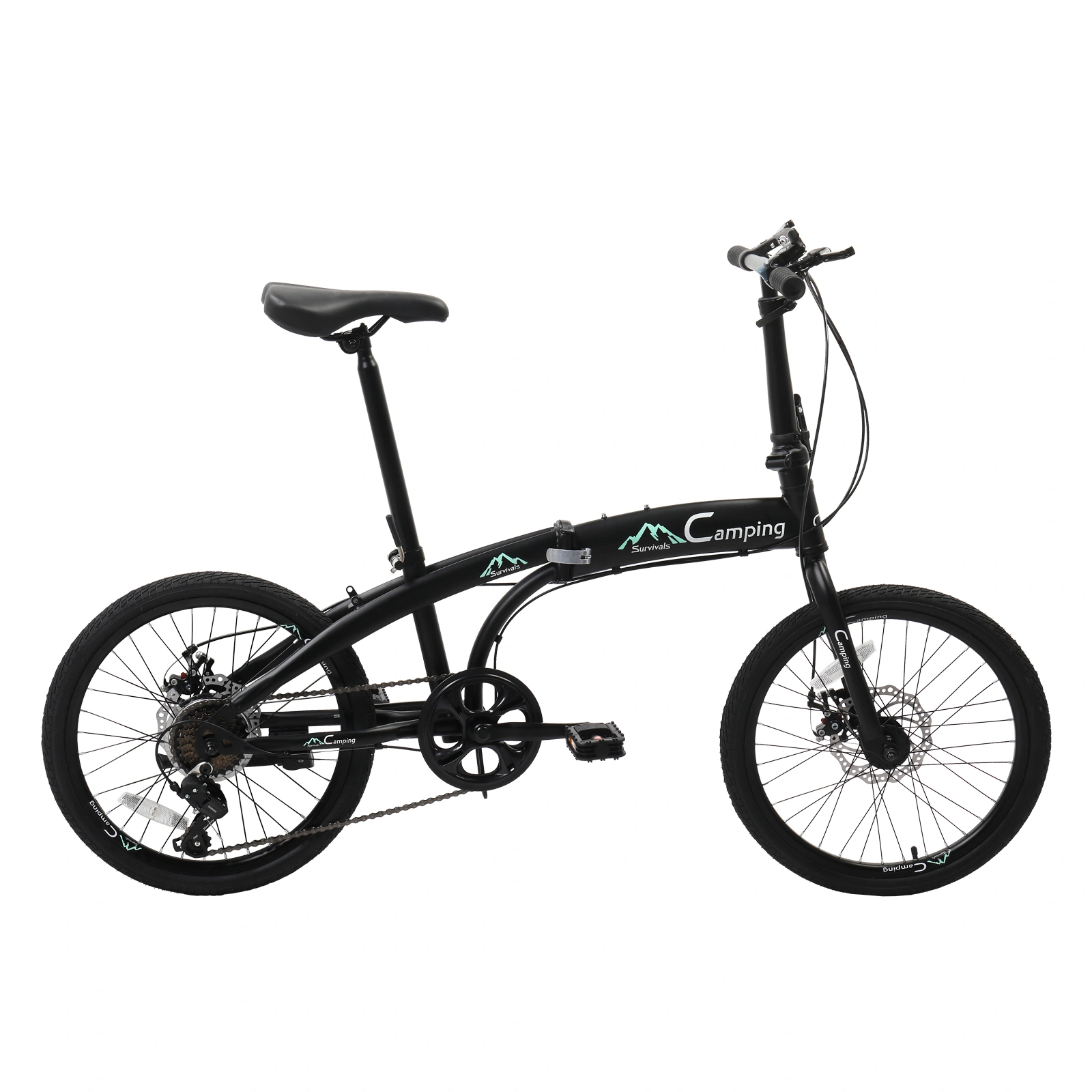 20in 150kg High Carbon Steel Foldable Commuter Bicycle Black view 28