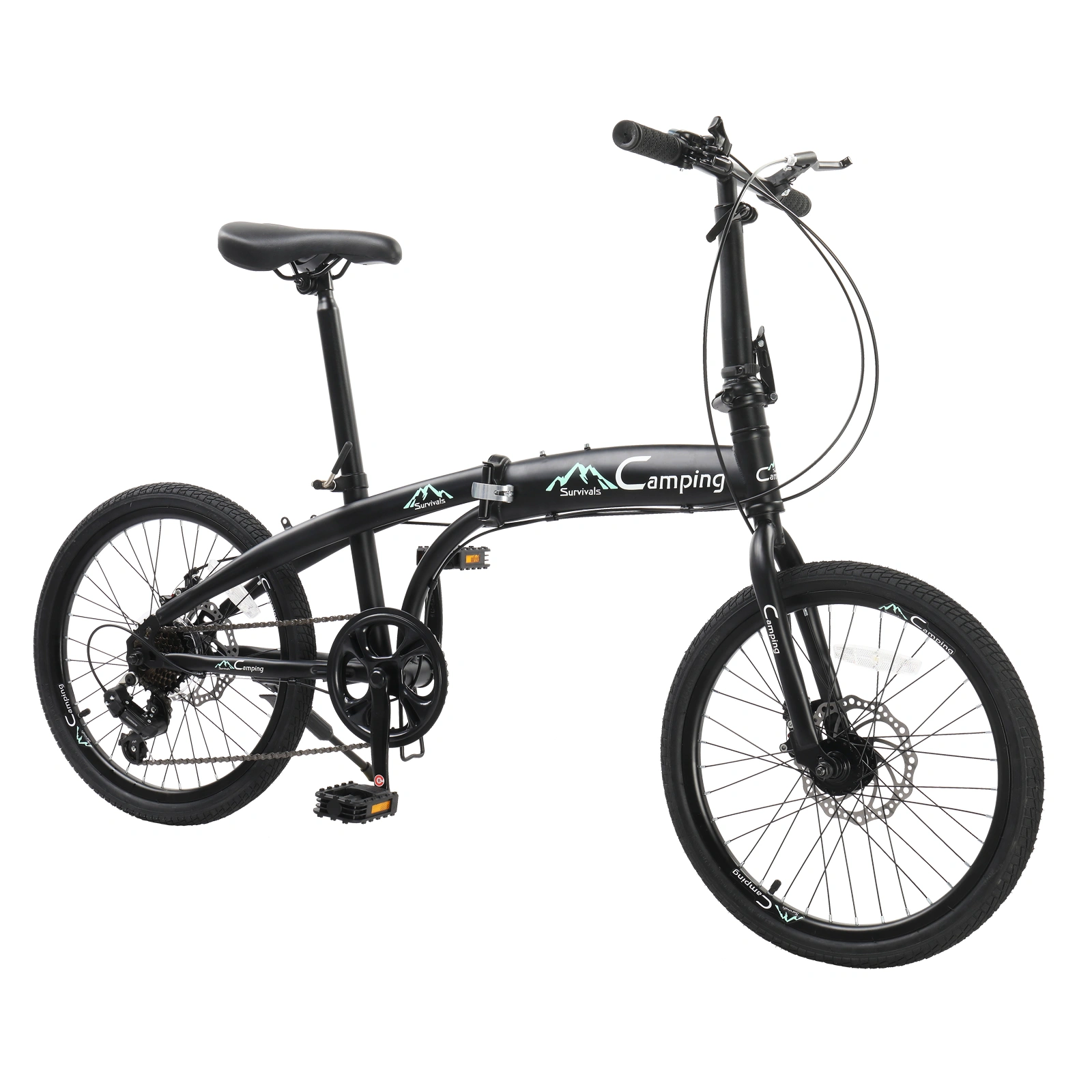 20in 150kg High Carbon Steel Foldable Commuter Bicycle Black view 29