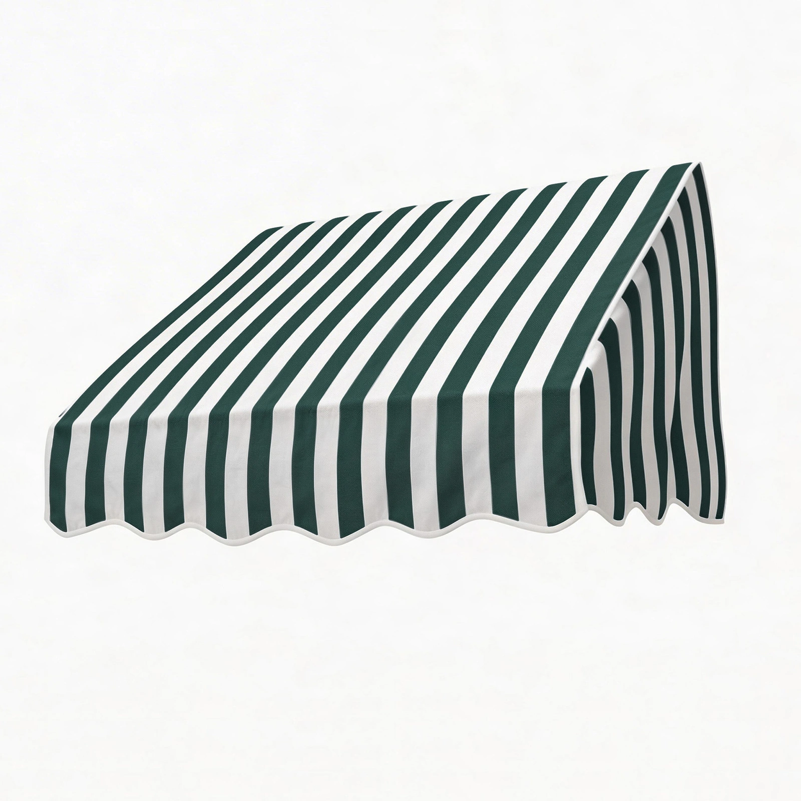 4FT Window Door Awning Sun Shade Canopy, Green & White Striped Outdoor Patio Cover Protector