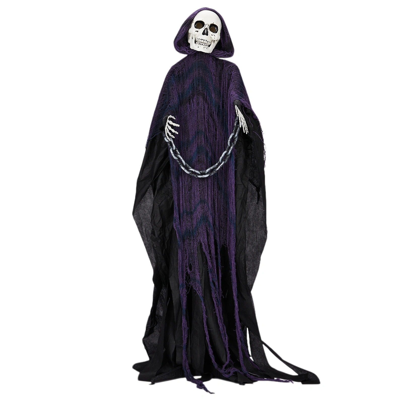 6ft Halloween Animatronics Grim Reaper Outdoor Life Size with Chain Sound Activated, Creepy Haunted House Prop for Yard Garden Party Decoration