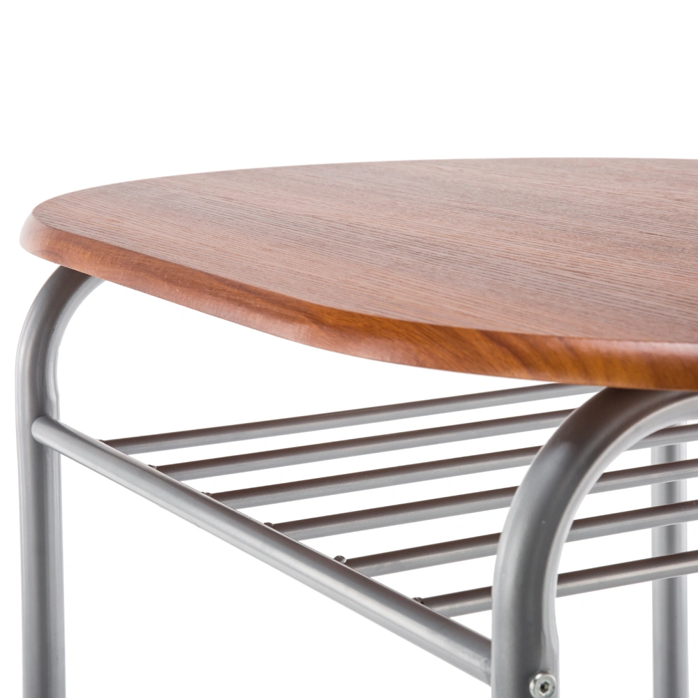 Brown Wood Grain PVC Breakfast Table Set 1 Table 2 Chairs Dining Room Kitchen Cafe view 20