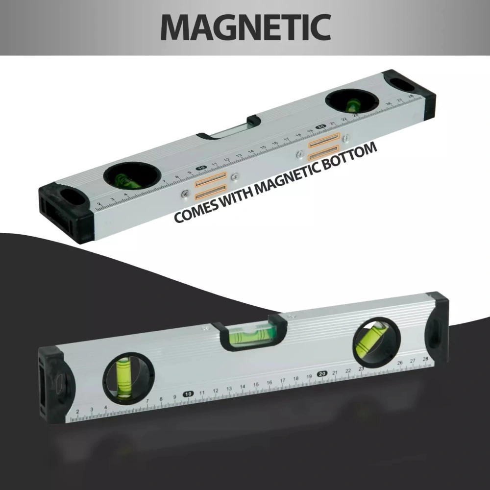 Magnetic Spirit Level Set 3pc, Silver Builder Levels 300/600/1000mm for Precision Construction Alignment view 3