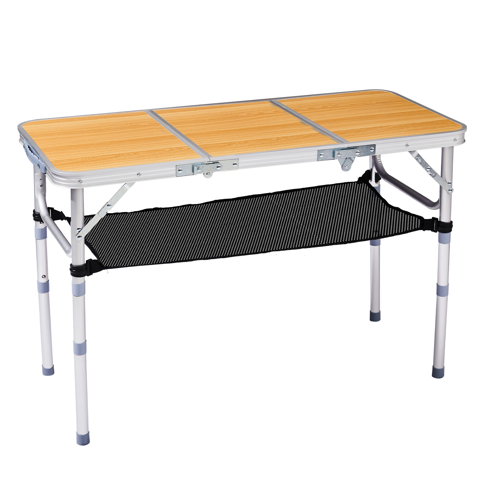 3ft Folding Camping Table Portable Adjustable Height Aluminum Picnic Table with Carry Handle Lightweight Outdoor Indoor Table for Hiking Camp BBQ Beach