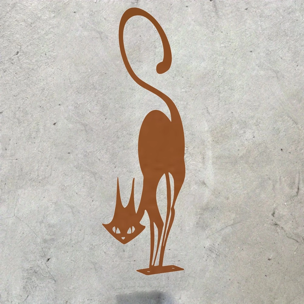 1pc Wrought Iron Cat Halloween Fence Ornament - Rustic Outdoor Garden Statue Yard Decor view 11