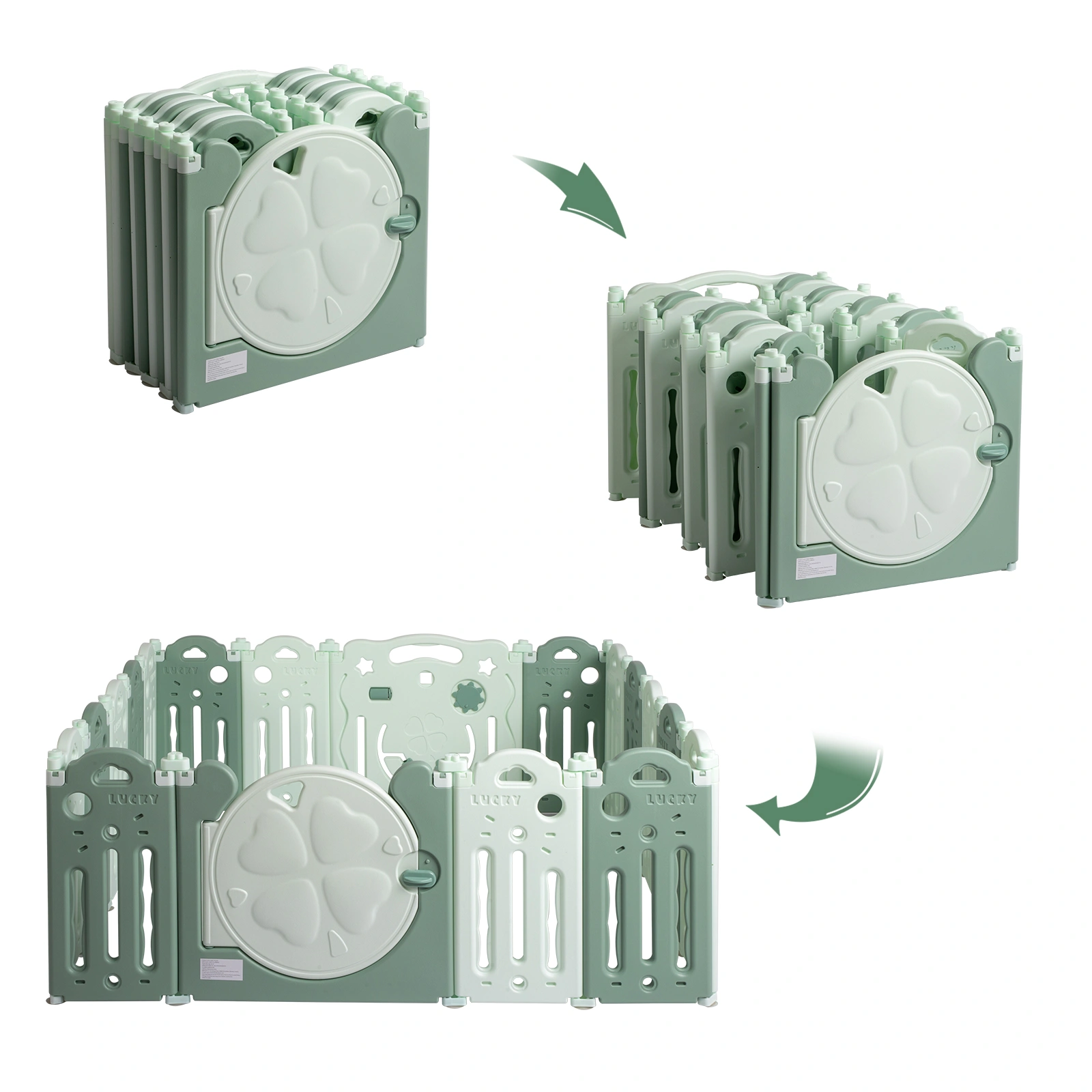 16 Panel HDPE Foldable Baby Playpen - Portable Safety Activity Pen for Indoor & Outdoor Use view 3