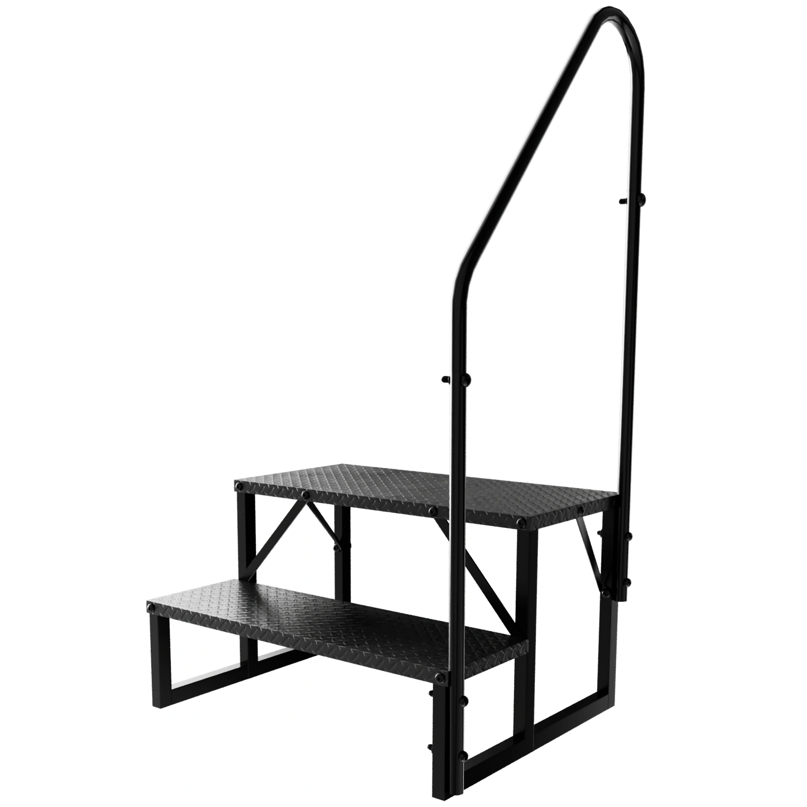 RV 2 Step Ladder, Heavy Duty Hot Tub Steps with Handrail, 660 Lbs Portable Pool Ladder for Camper Outdoor SPA Pet Stairs