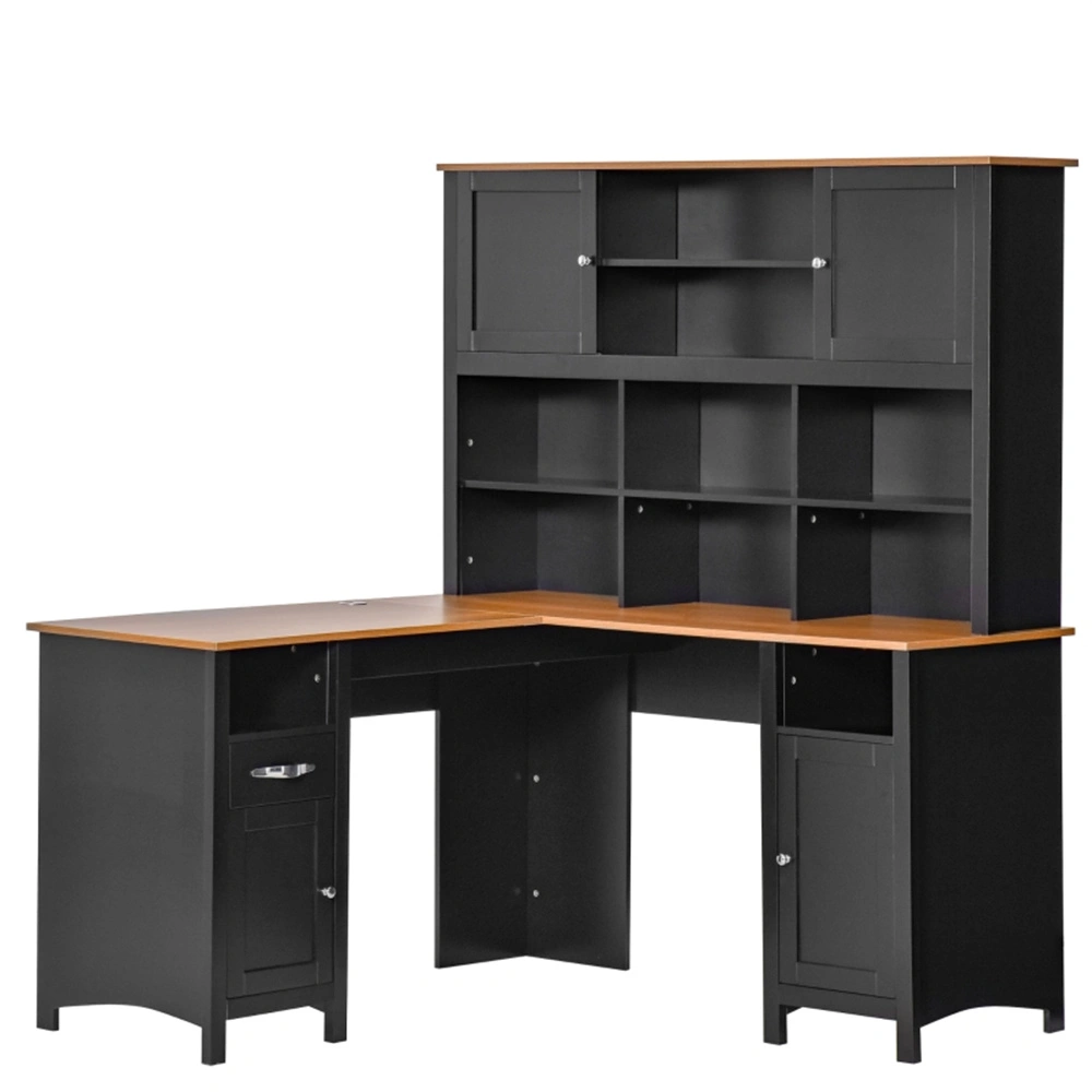 Modern Office Computer Desk - Workstation with Storage Compartments for Home Office