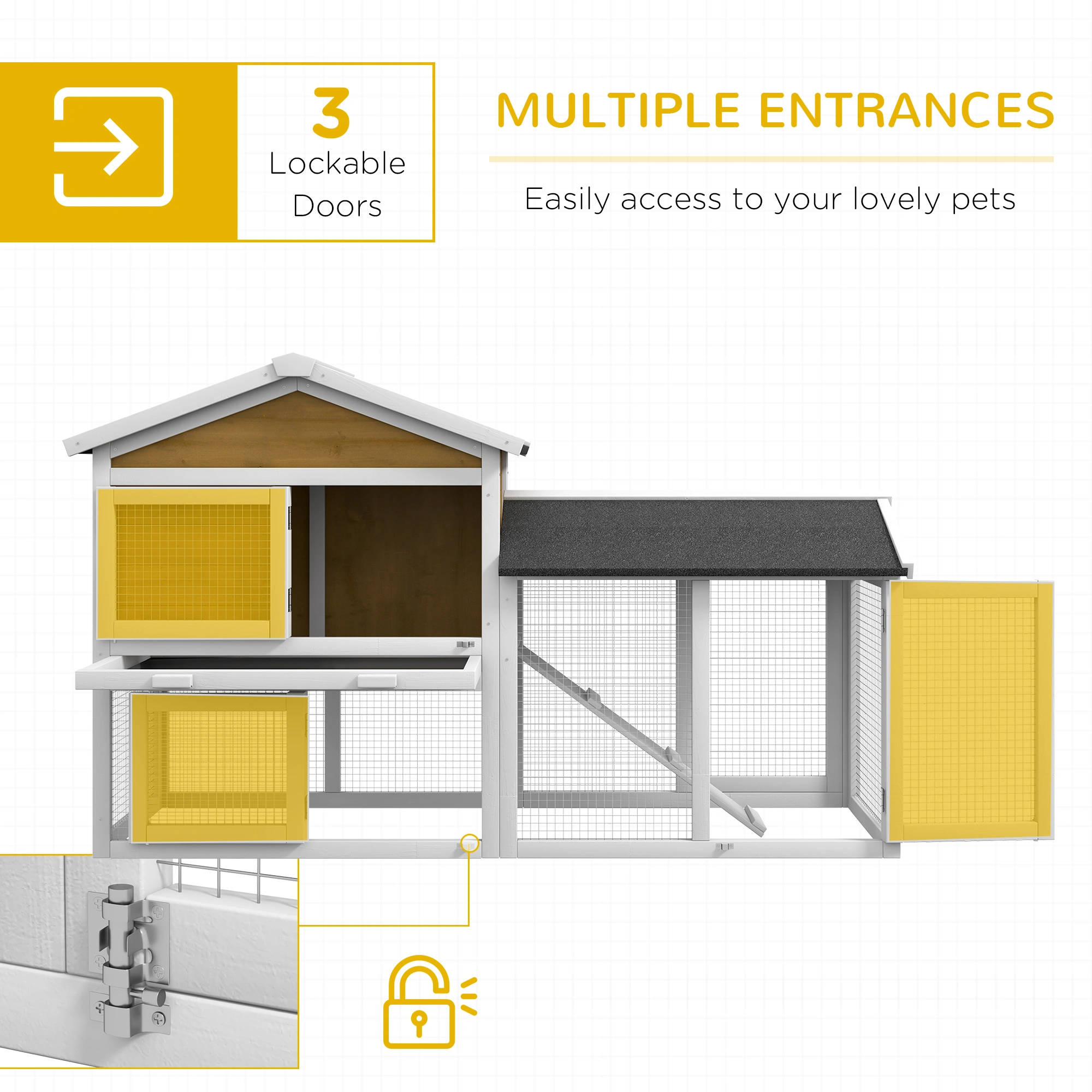 Small Animal Playpen Cage for Rabbits, Hamsters, Guinea Pigs - Safe Metal Wire Pet Enclosure with Door view 3